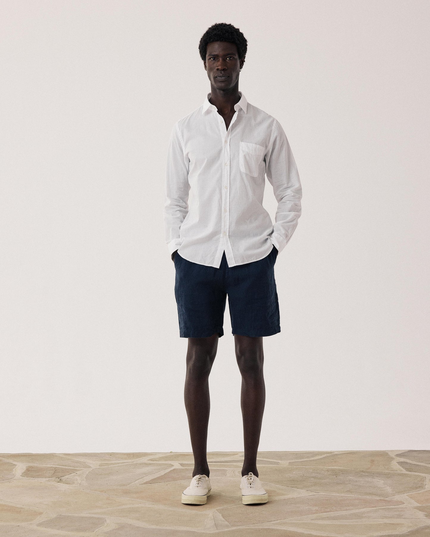 Chemise Homme en Voile de Coton Blanc Storm