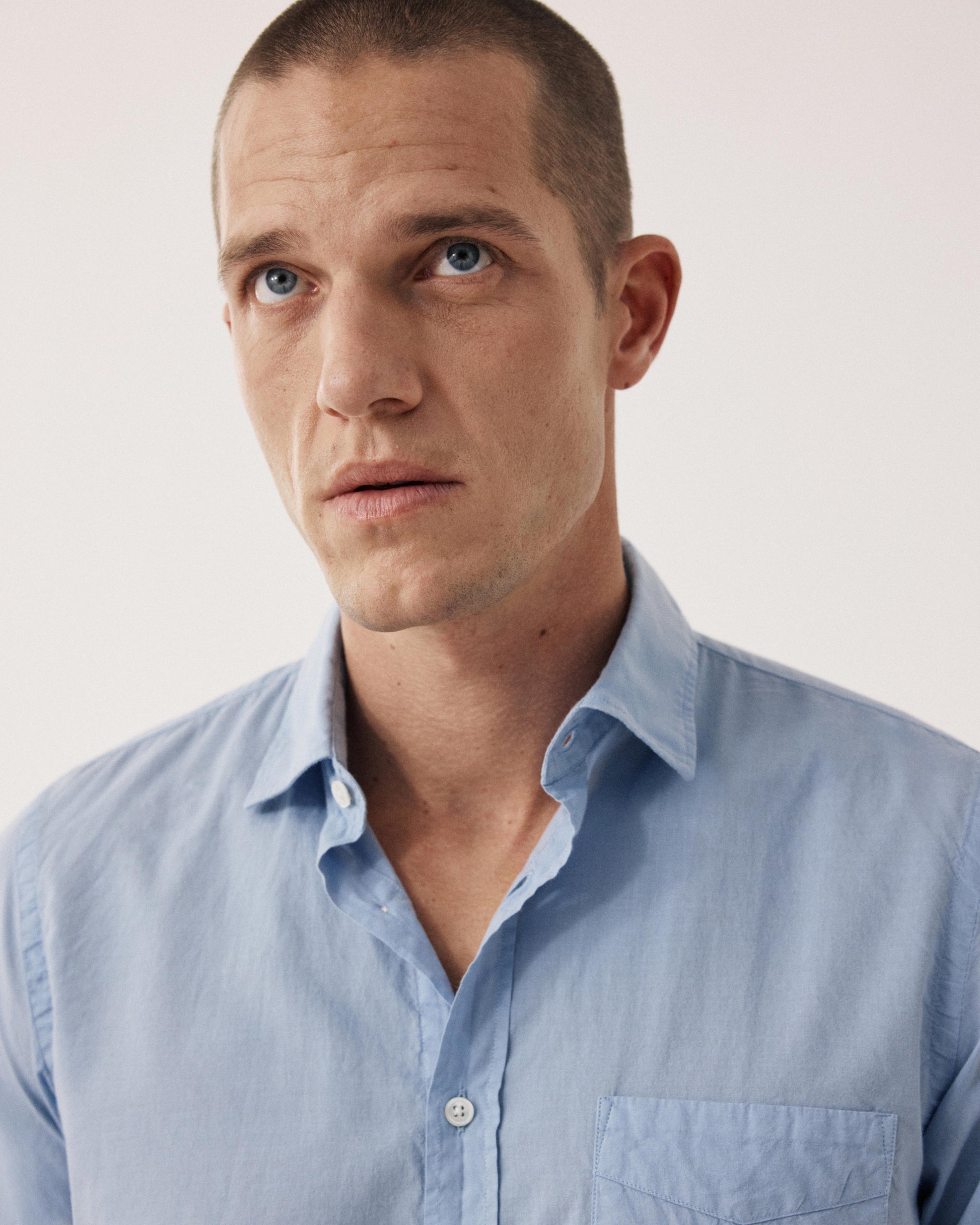 Camisa de hombre en Voile De Algodón azul claro Storm BF09002-64