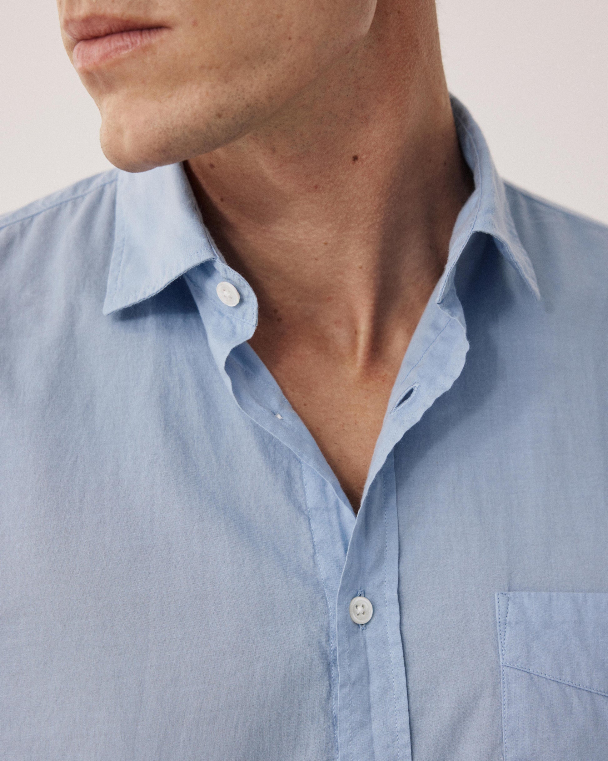 Camisa de hombre en Voile De Algodón azul claro Storm BF09002-64