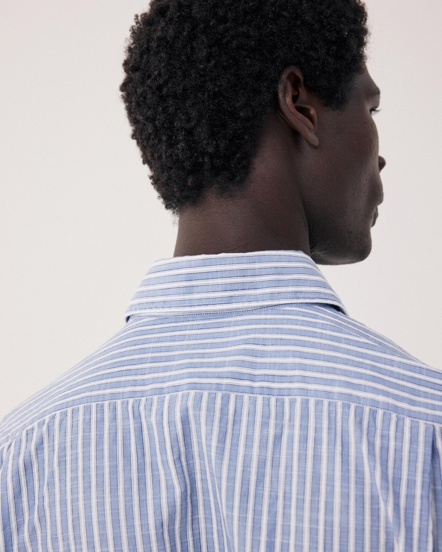 Chemise Homme en Coton Rayé Bleu & Blanc Paul