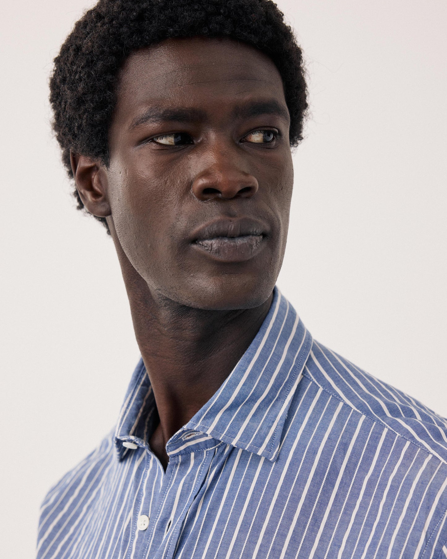 Chemise Homme en Dobby Bleu & Ecru Paul