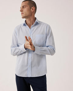 Chemise Homme en Fil-à-fil Bleu Ciel Paul