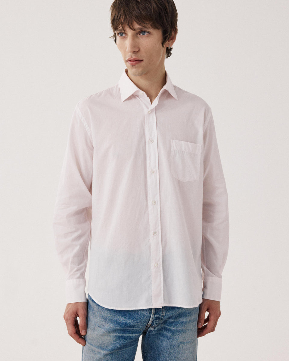 Chemise Homme en Fil-à-fil Rose Paul - Image principale