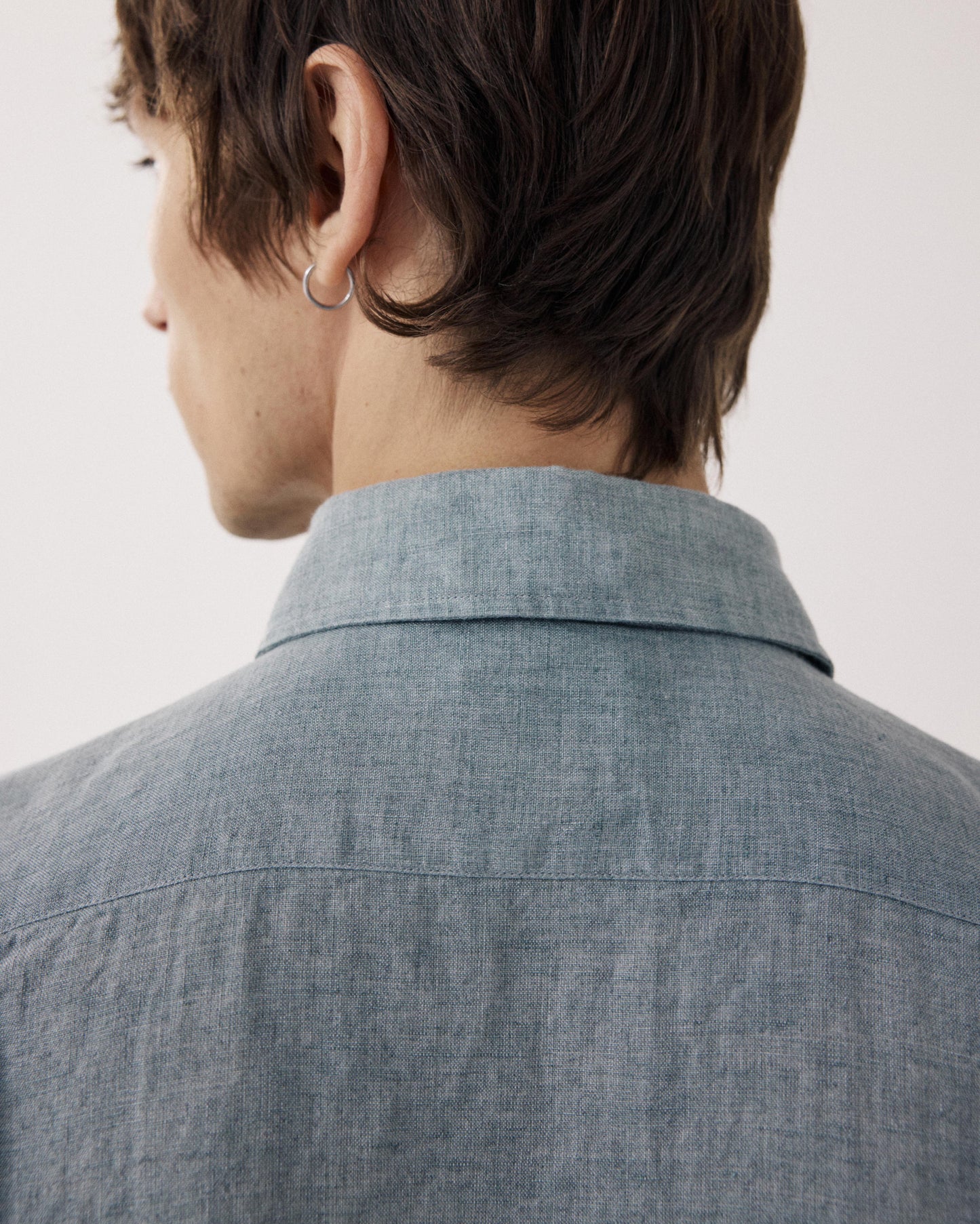 Chemise Homme en Chambray de Lin Vert Paul