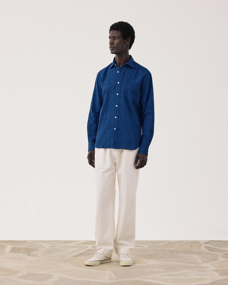 Chemise Homme en Lin & Coton Bleu Indigo Paul - Image alternative