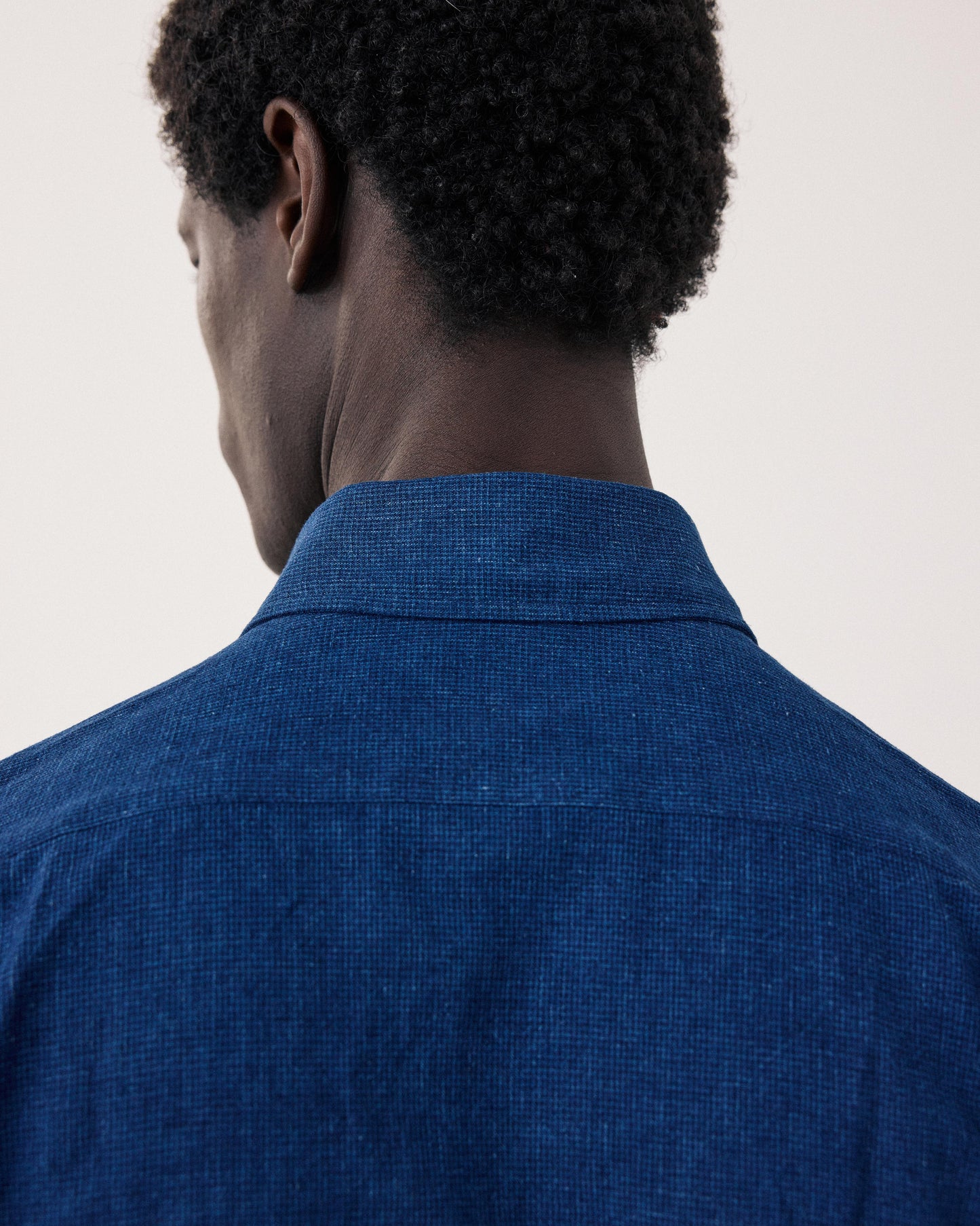 Camisa de hombre de Lino & Algodón azul índigo Paul BF11025-03