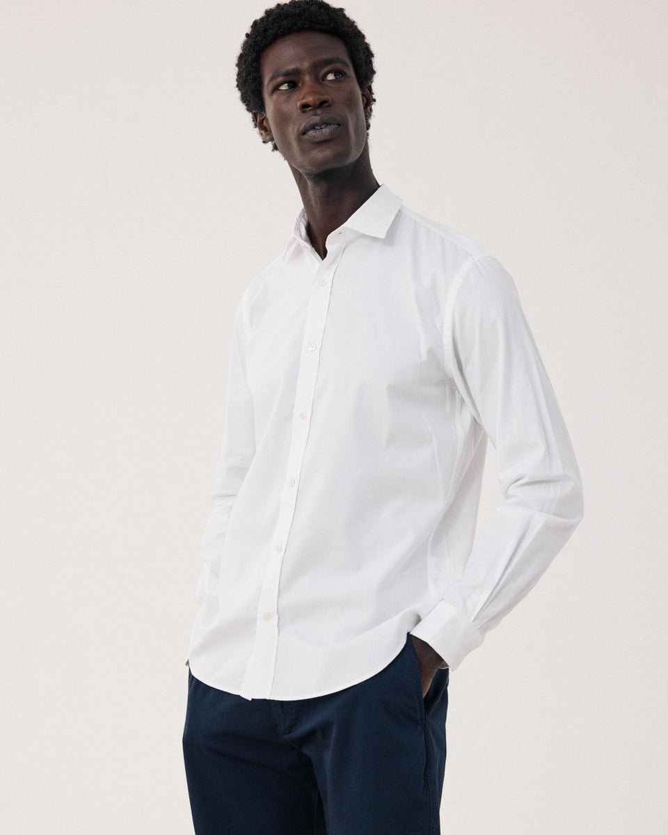 Chemise Homme en Oxford de Coton Blanc Sammy - Image principale
