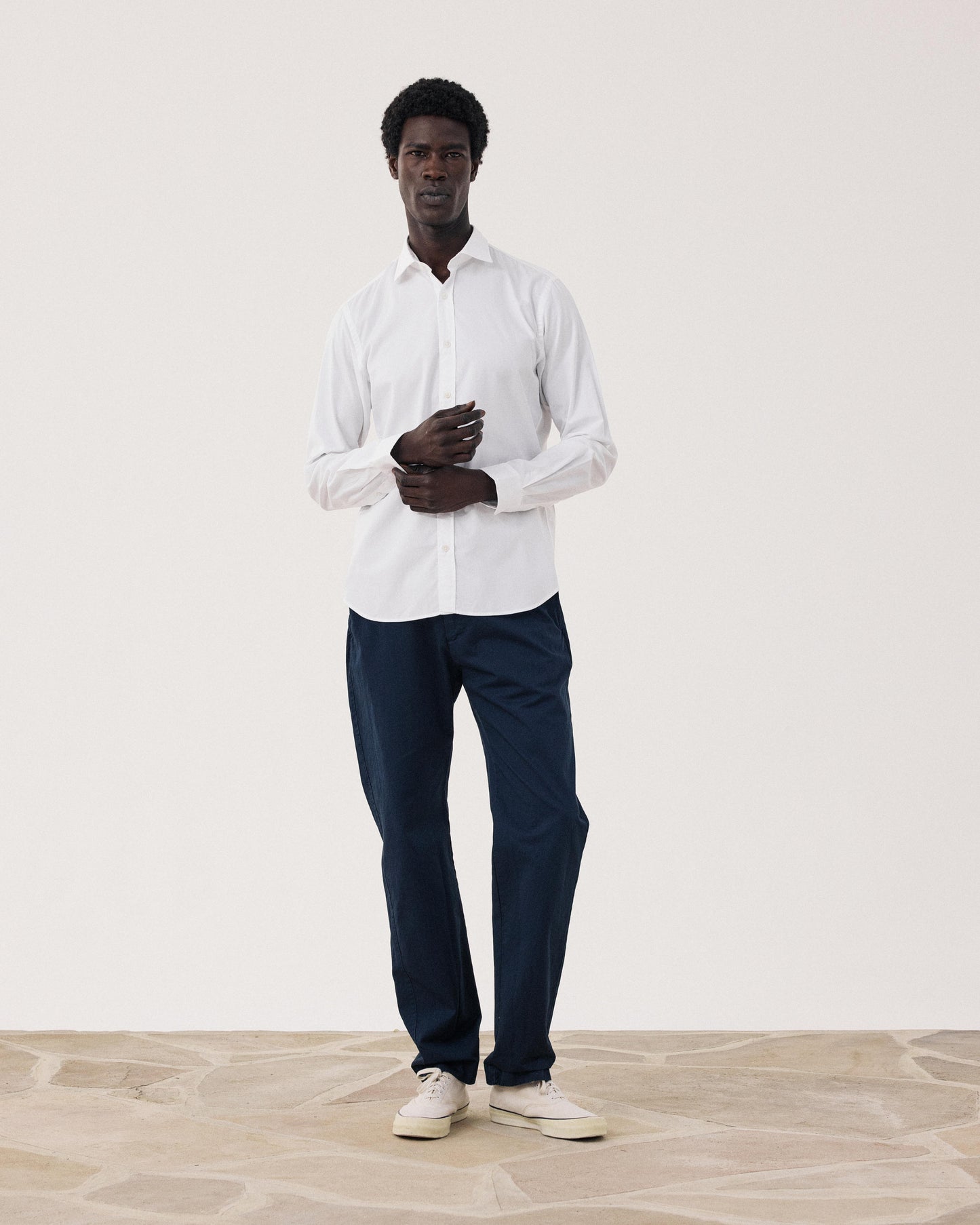 Camisa de hombre de Algodón Oxford blanco Sammy BF12006-01