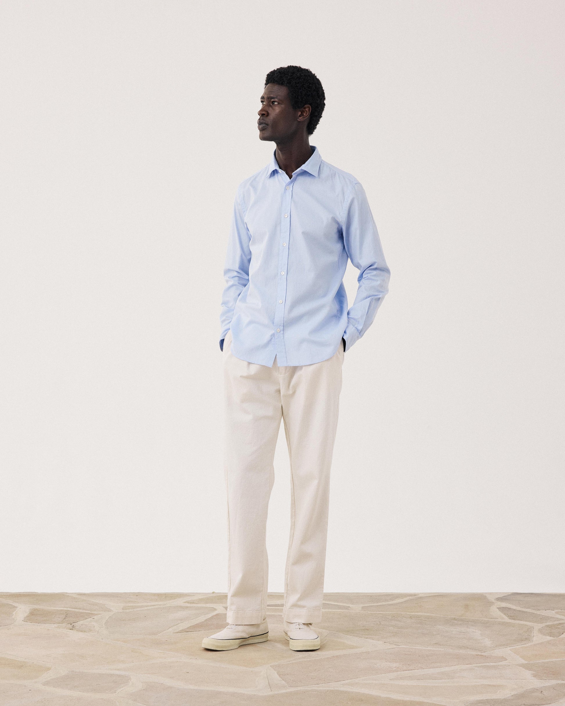 Chemise Homme en Oxford de Coton Bleu Ciel Sammy BF12006-02