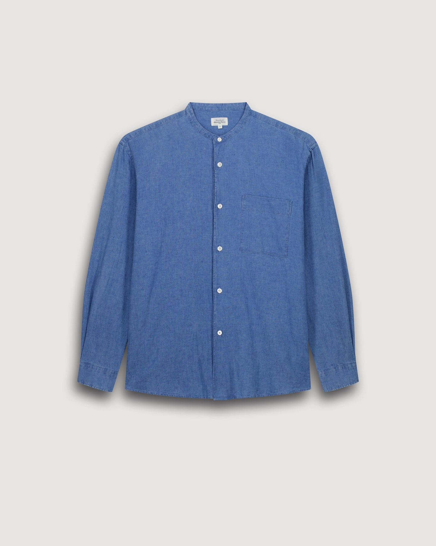 Chemise Homme en Lin & Coton Bleu Indigo Fisher BF13025-04