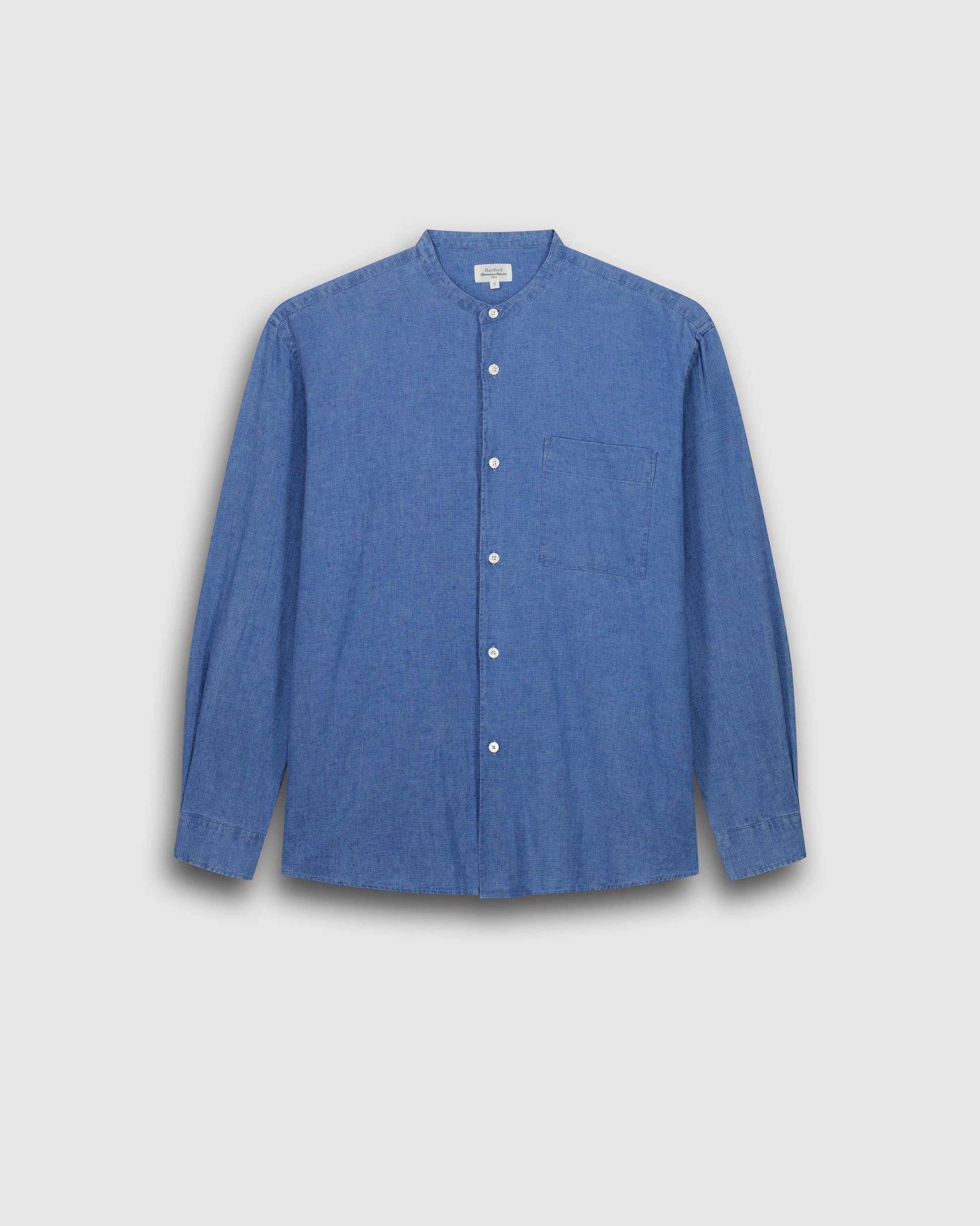Chemise Homme en Lin & Coton Bleu Indigo Fisher BF13025-04