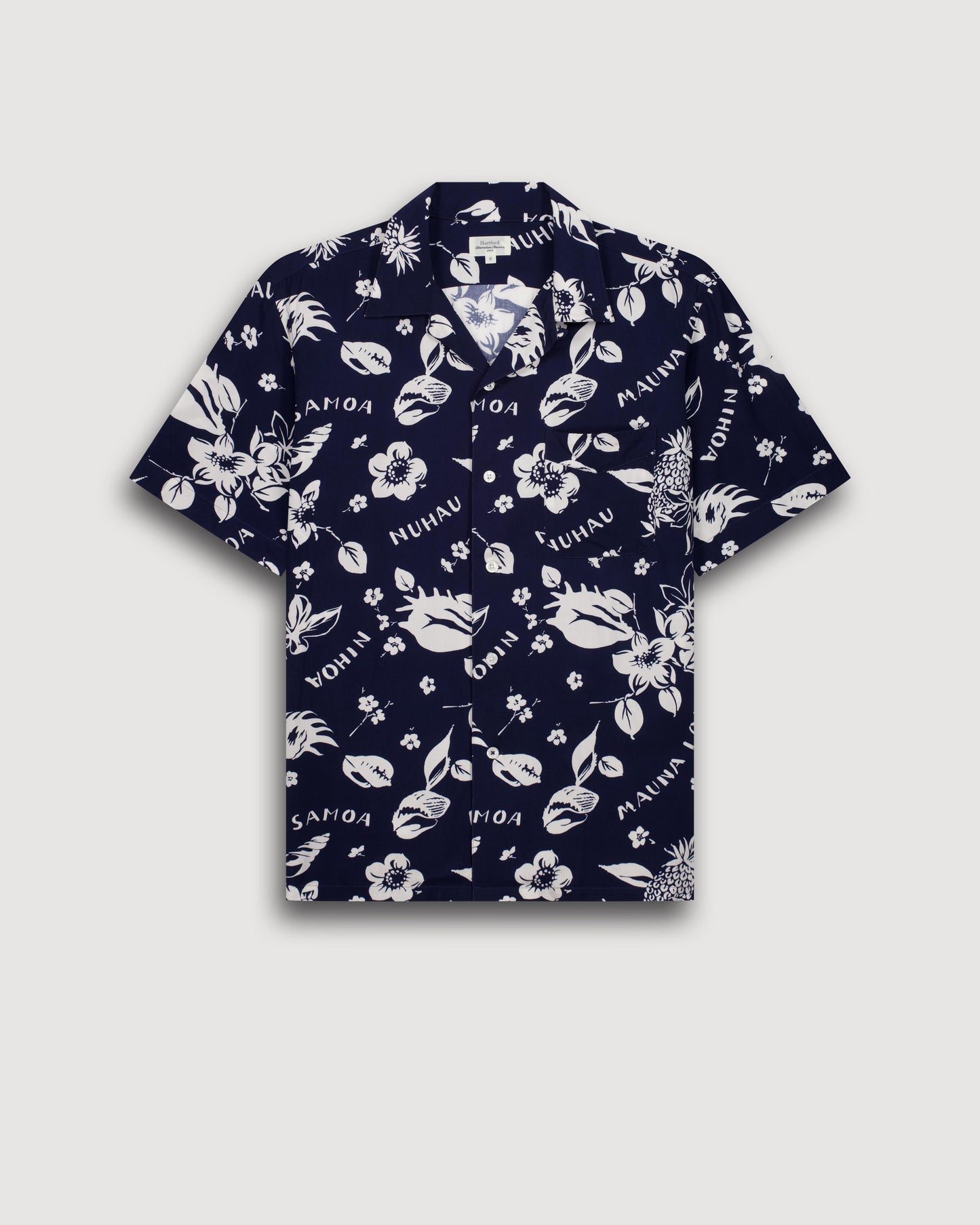 Herenhemd van Viscose met Hawaiiaanse print, blauw Palmito BF14035-01
