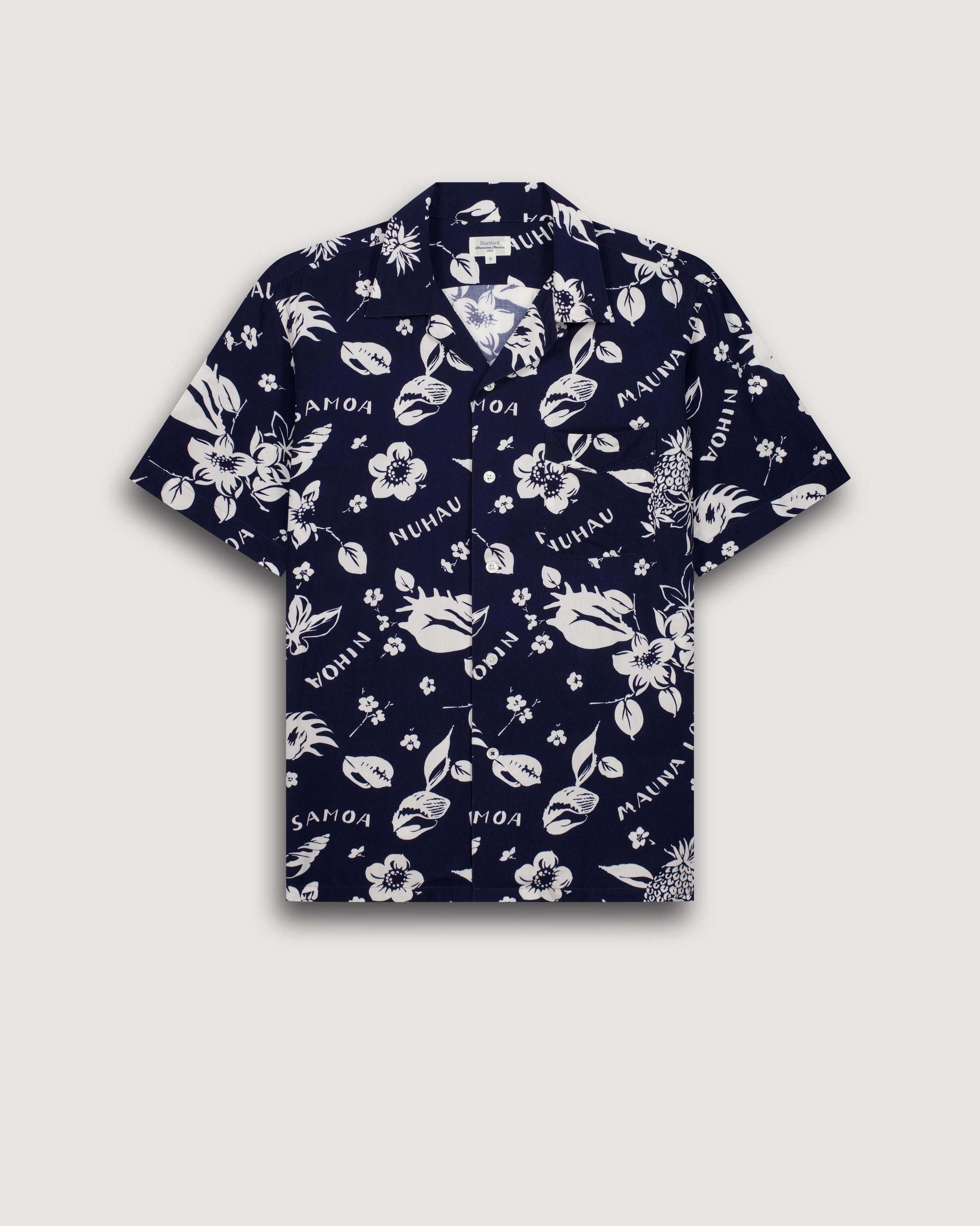 Herenhemd van Viscose met Hawaiiaanse print, blauw Palmito BF14035-01
