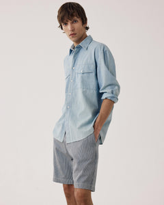 Chemise Homme en Denim Léger Bleu Indigo Faith BF16024-03