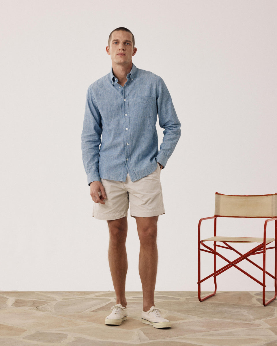 Chemise Homme en Lin & Coton Bleu Indigo Pitt - Image alternative