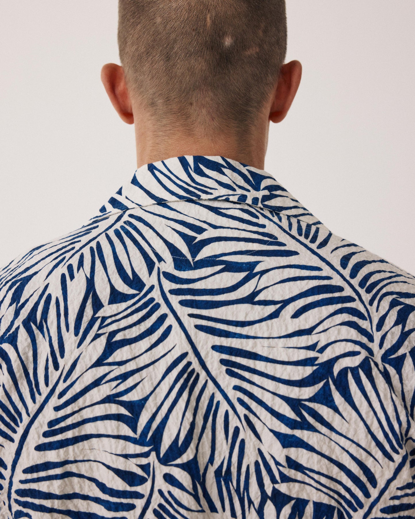 Veste Homme en Coton Imprimé Tropical Bleu Perry BF18108-01
