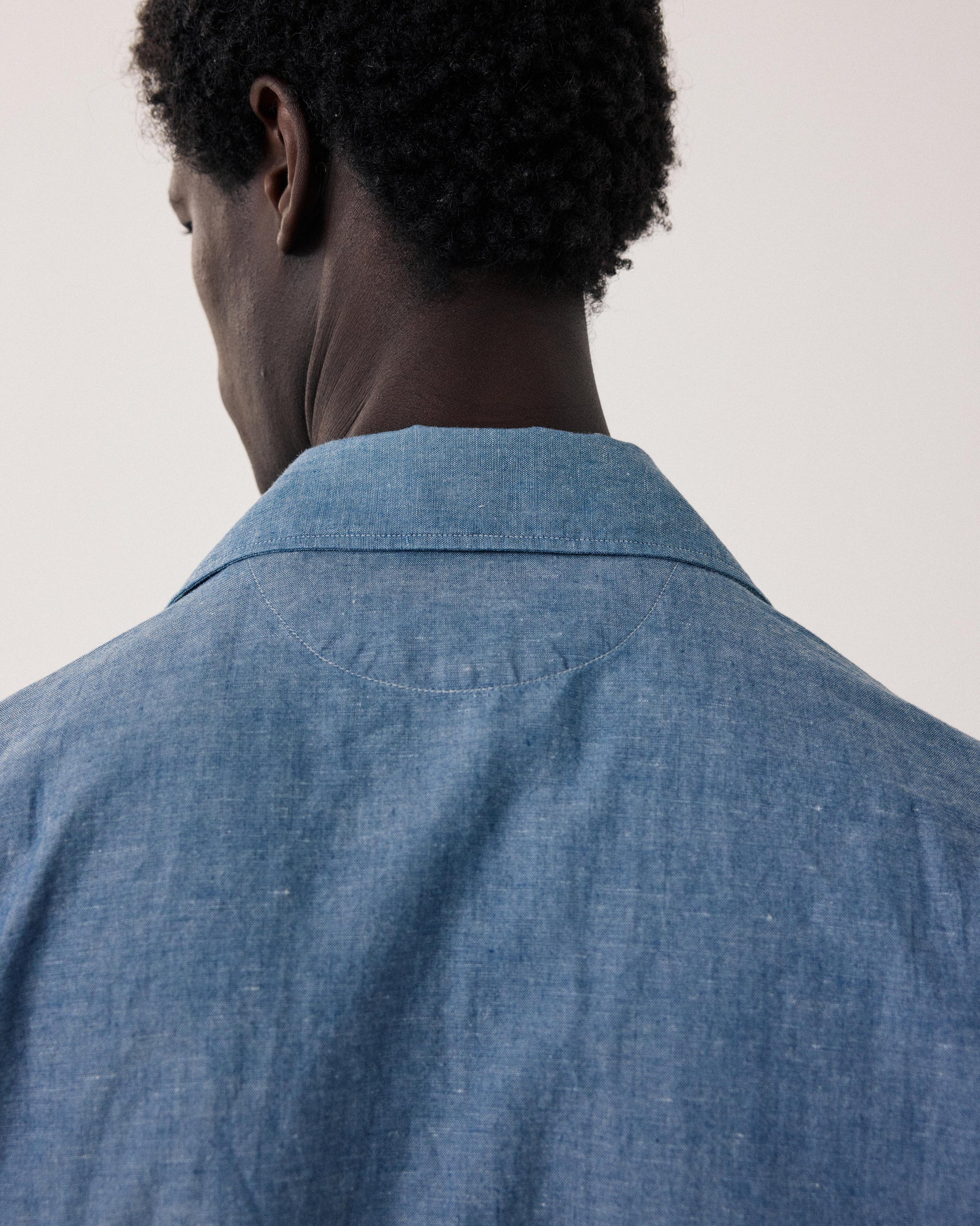 Veste Homme en Chambray de Lin & Coton Chambray Perry BF18116-01