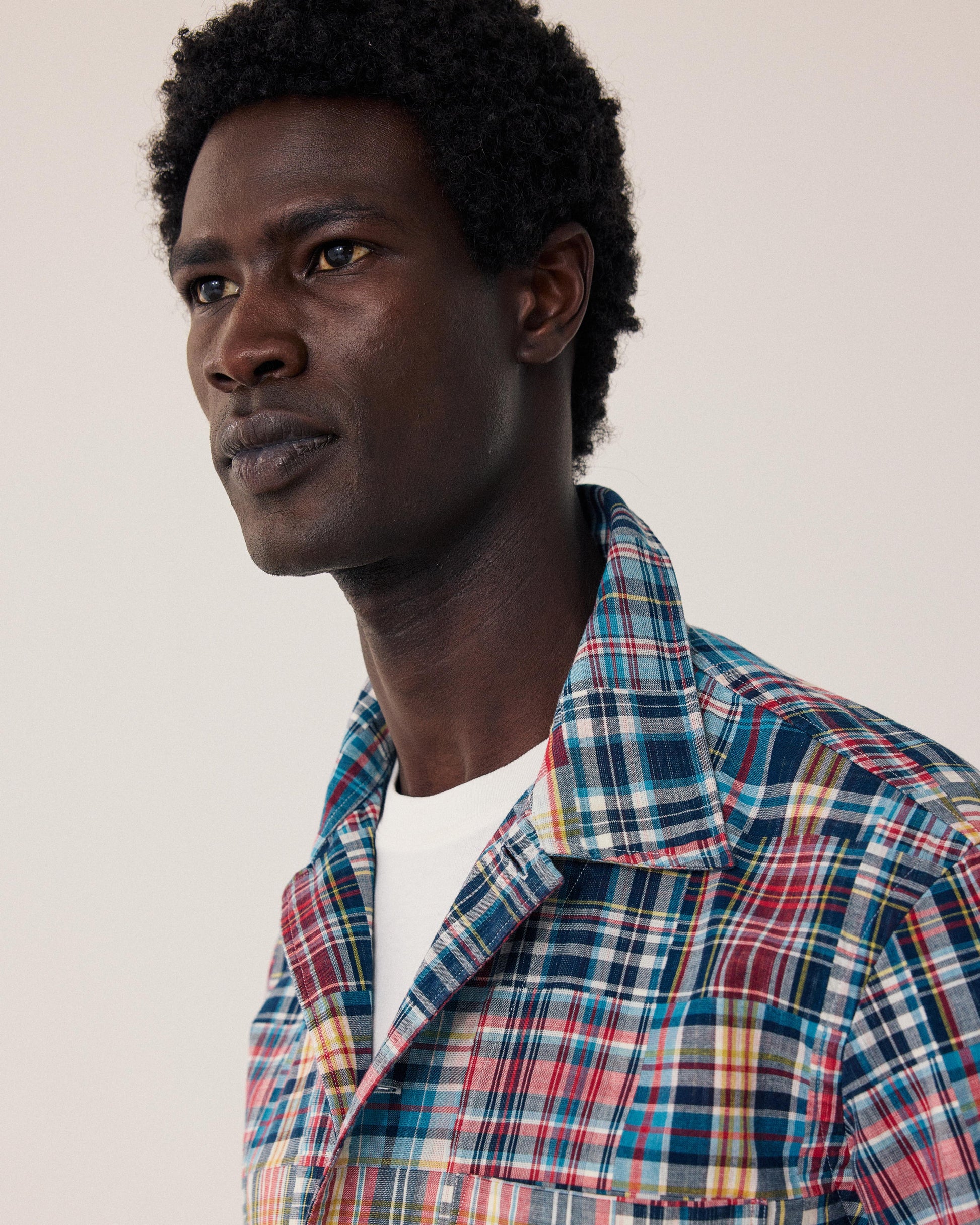 Veste Homme en Coton à Carreaux Bleu & Rouge Perry BF18119-01