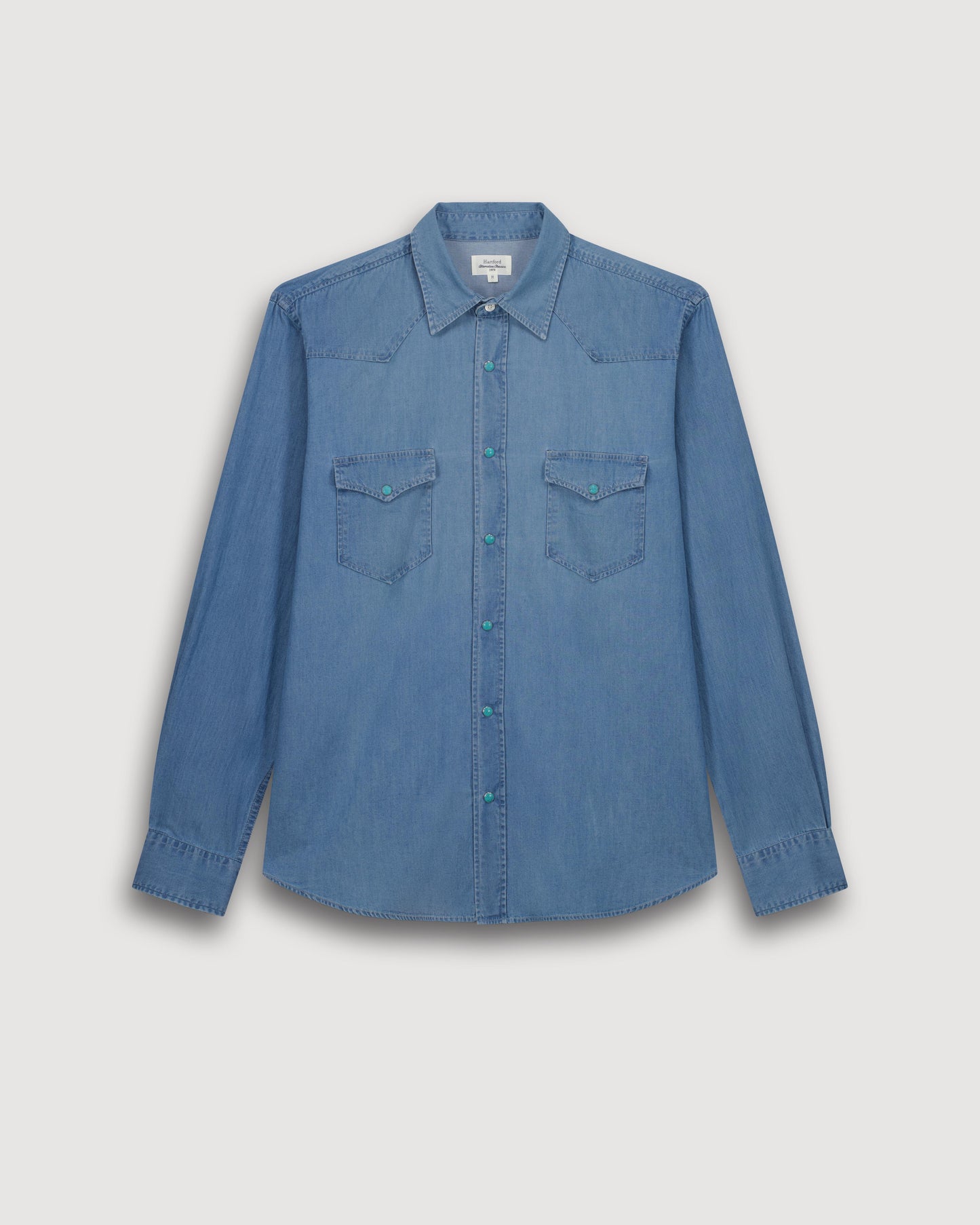 Chemise Homme en Denim Léger Bleu Indigo Phoenix BF24024-02
