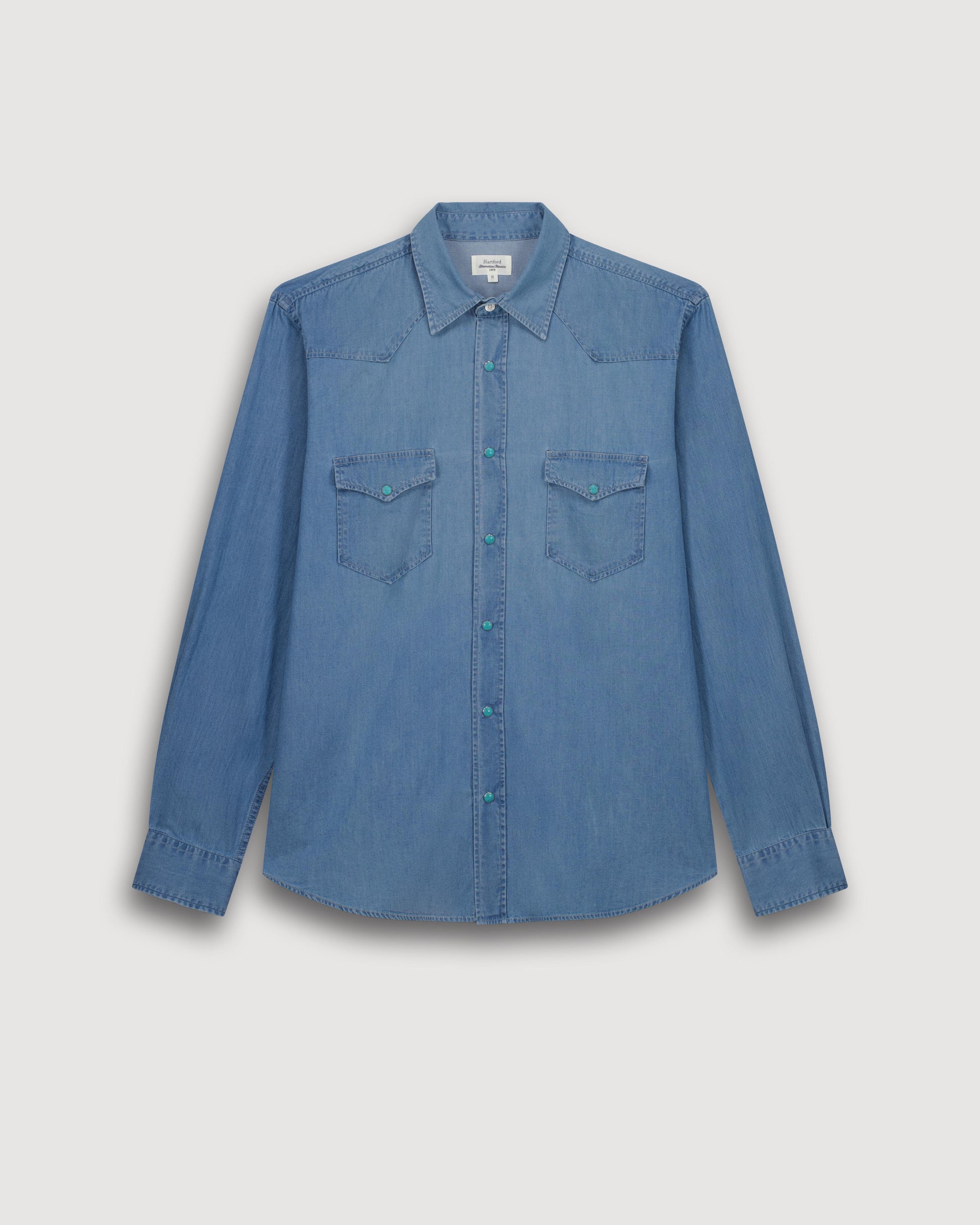Chemise Homme en Denim Léger Bleu Indigo Phoenix BF24024-02