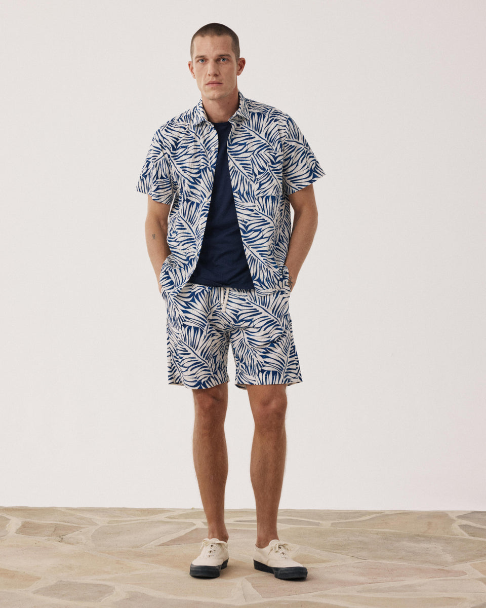 Chemise Homme en Coton Imprimé Palmiers Bleu Pedro - Image alternative