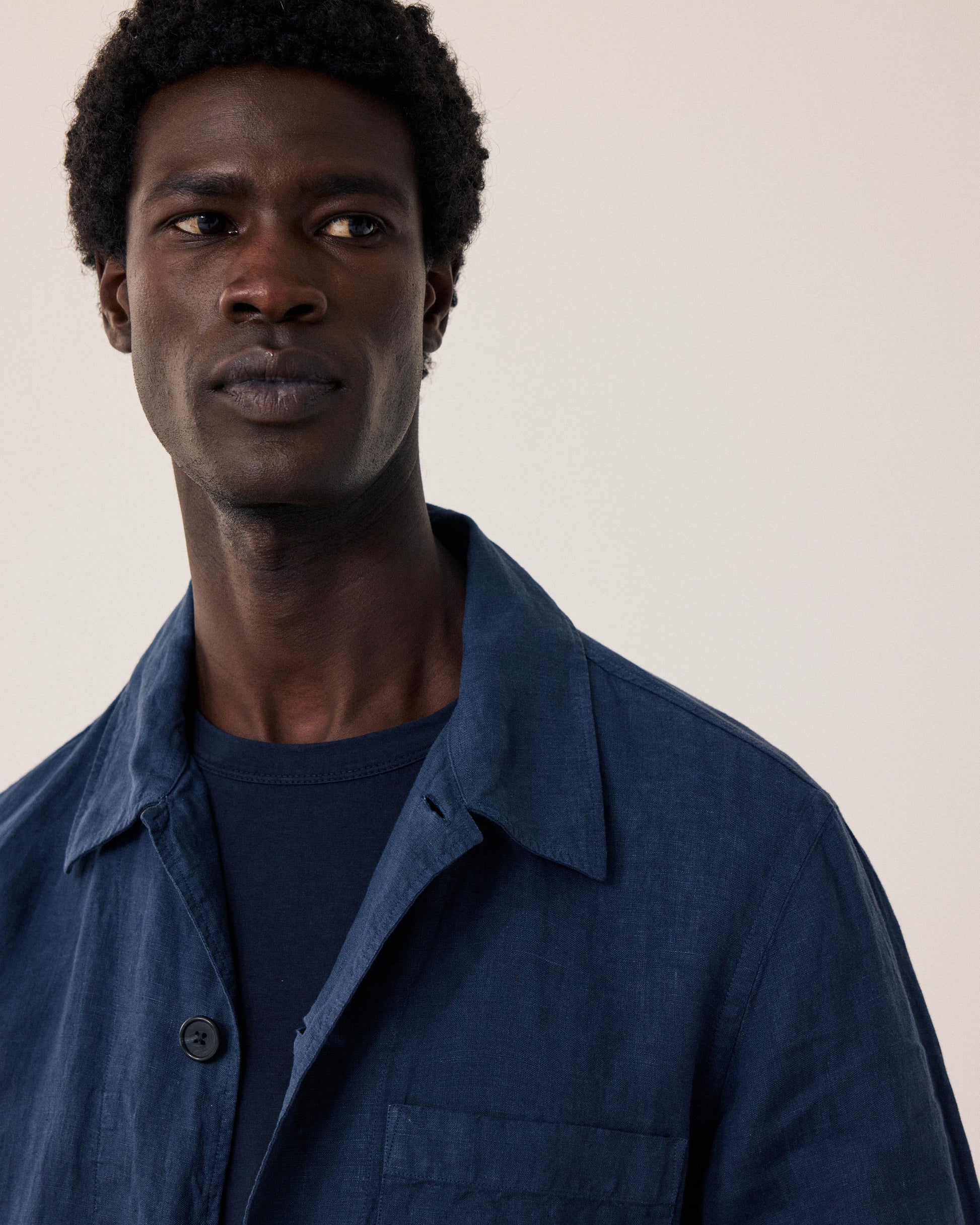 Veste Homme en Lin Bleu Marine Perry BF28100-59