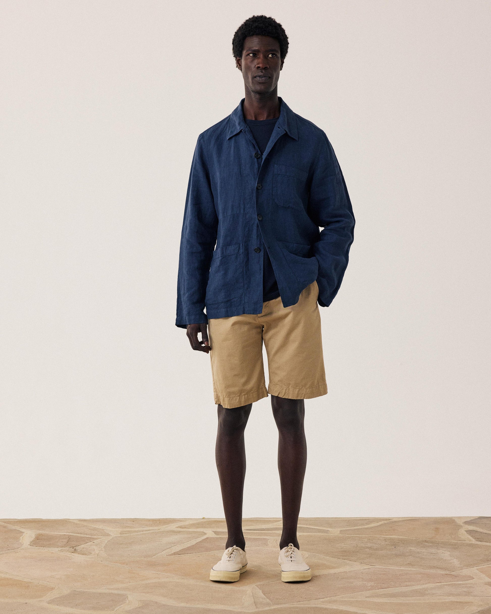 Veste Homme en Lin Bleu Marine Perry BF28100-59