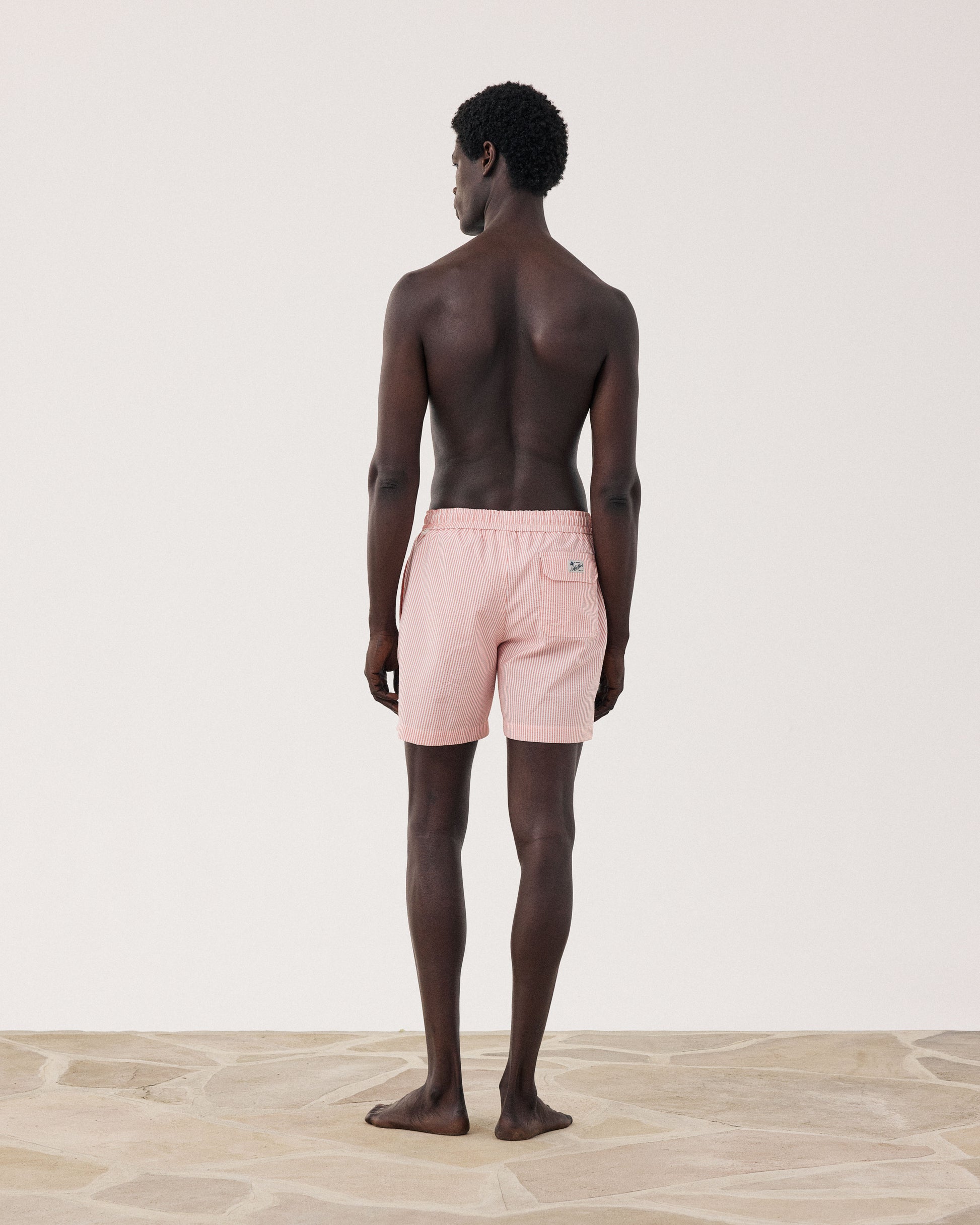Costume da bagno da uomo in cotone seersucker corallo Swim
