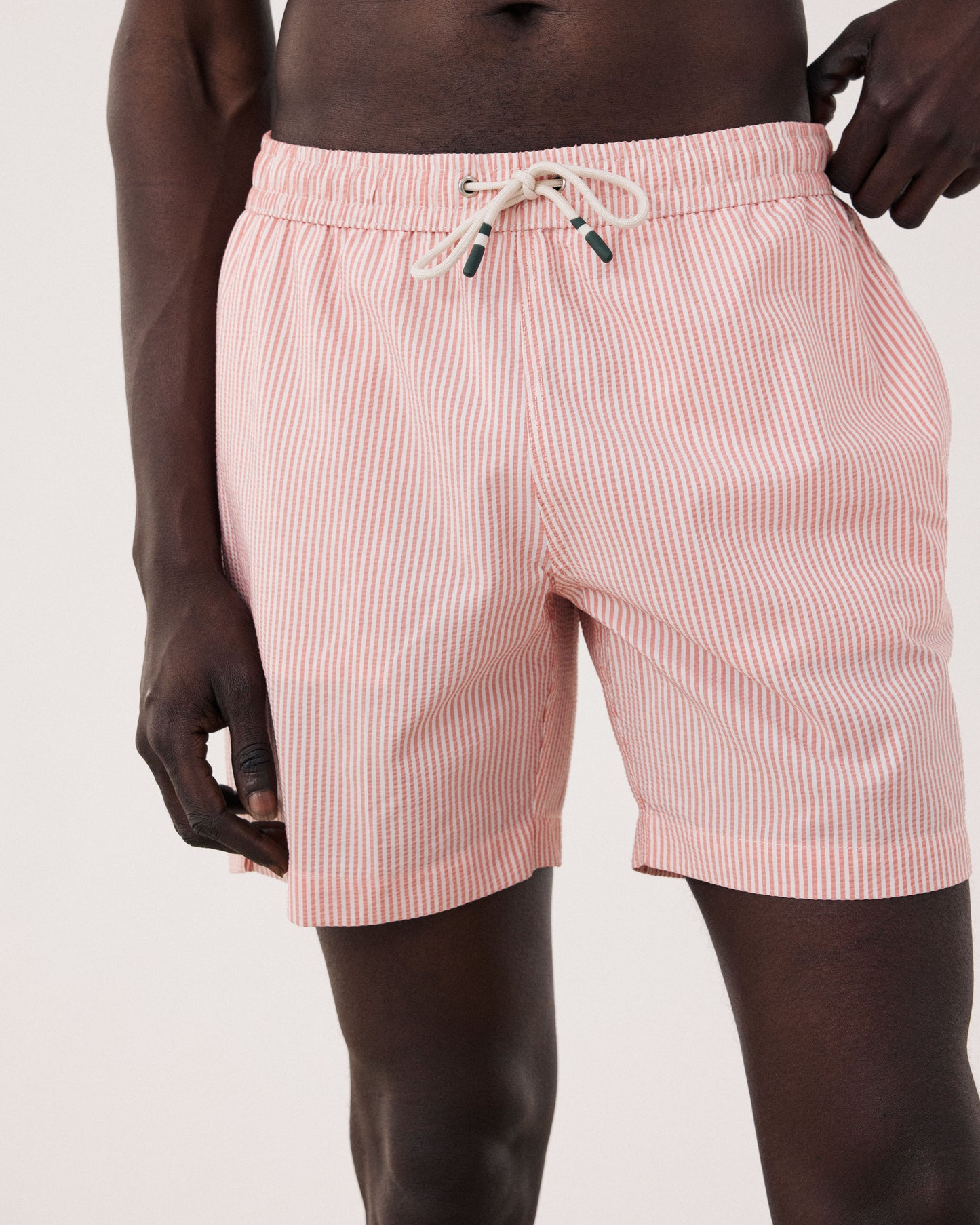 Costume da bagno da uomo in cotone seersucker corallo Swim