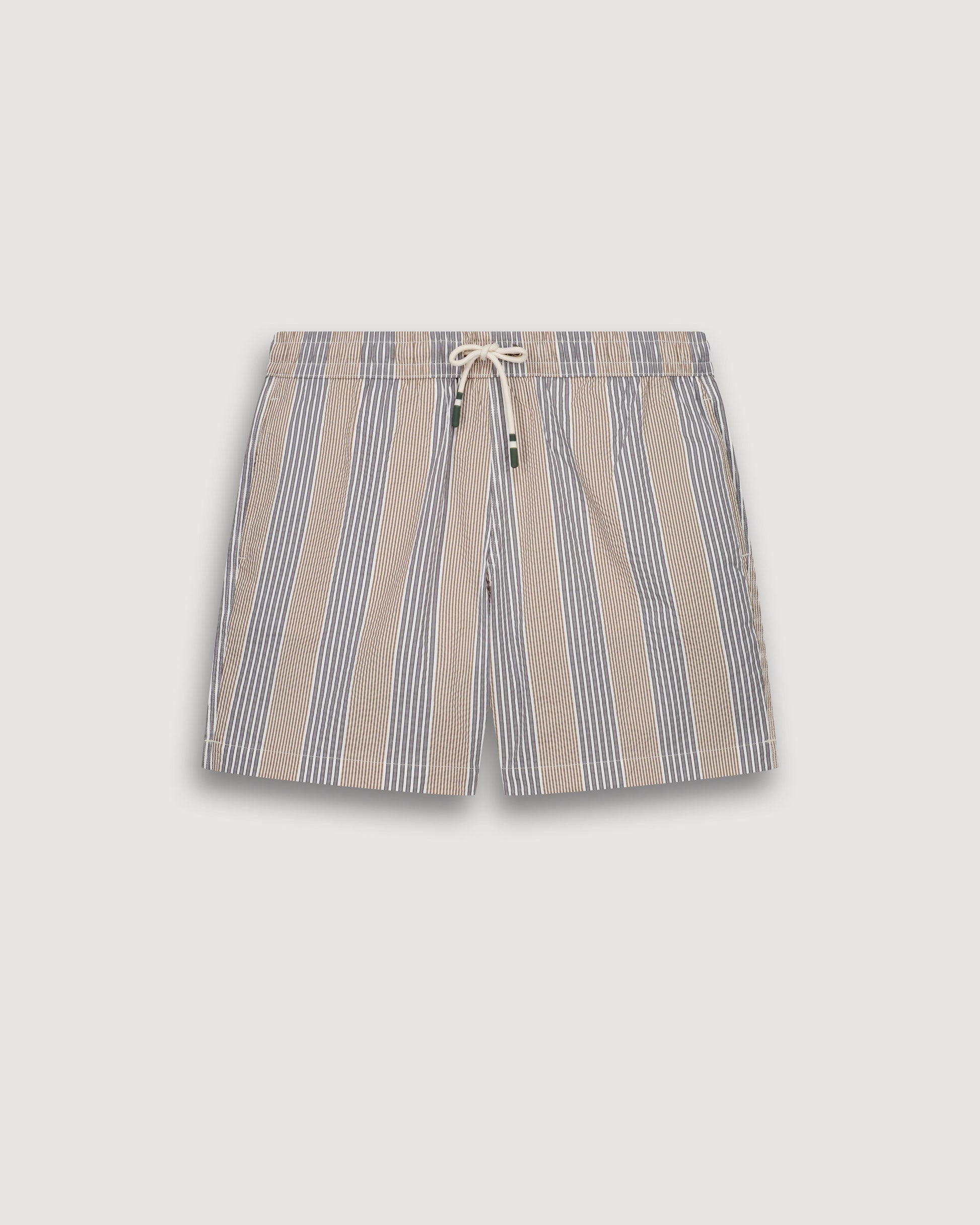 Maillot Homme en Seersucker Rayé Gris Swim BF30205-02
