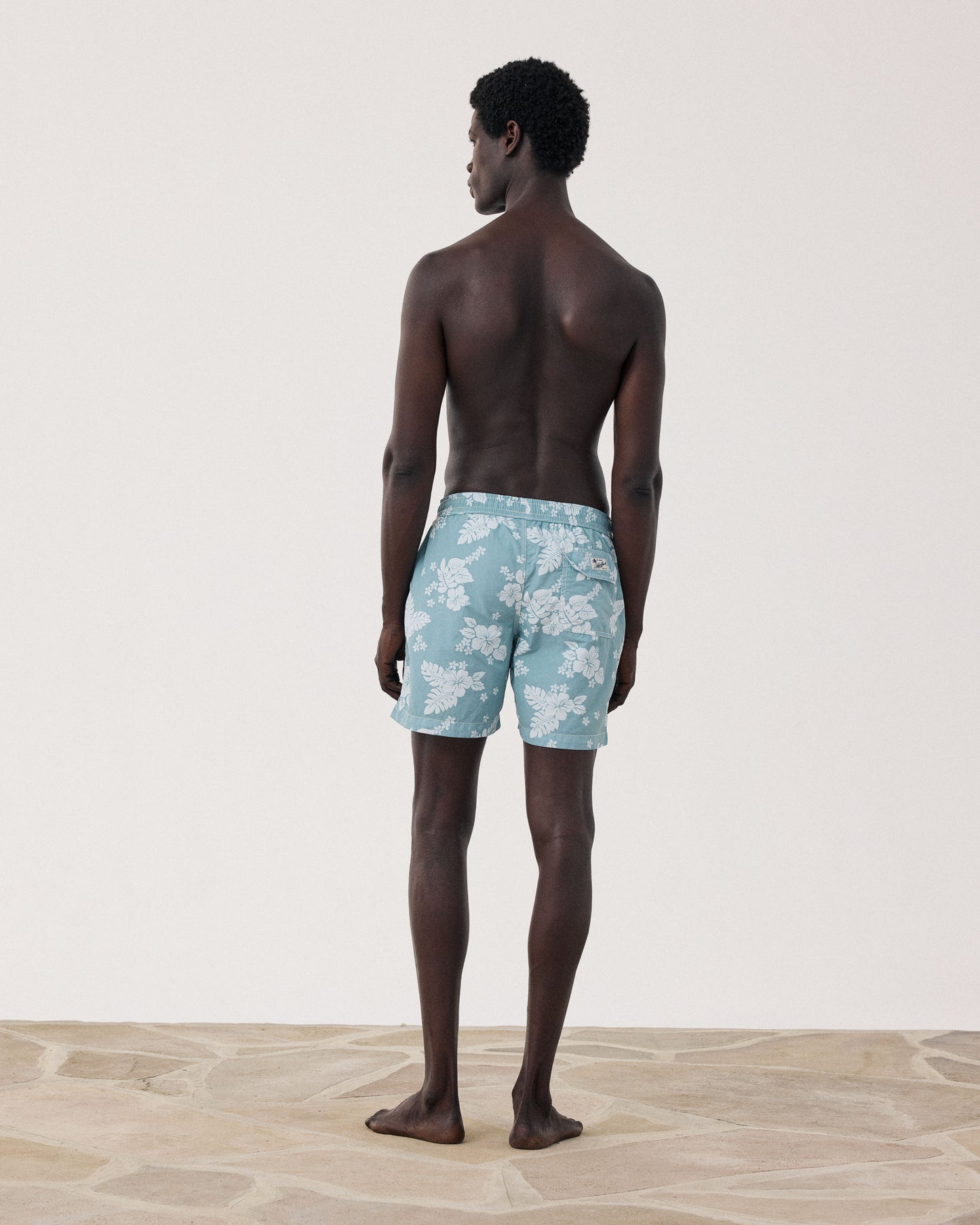 Maillot Homme Imprimé Hibiscus Vert Menthe Swim