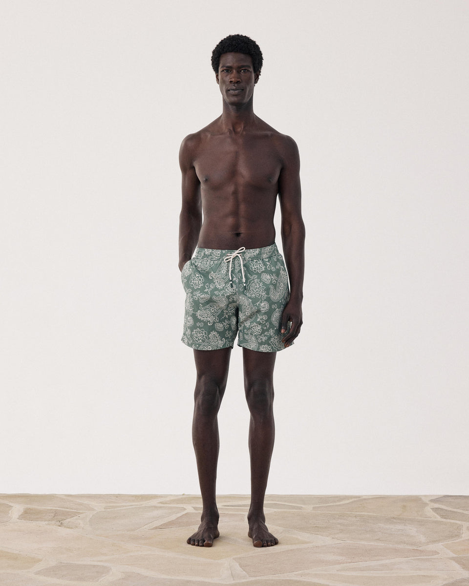 Maillot Homme Imprimé Paisley Vert Swim - Image principale