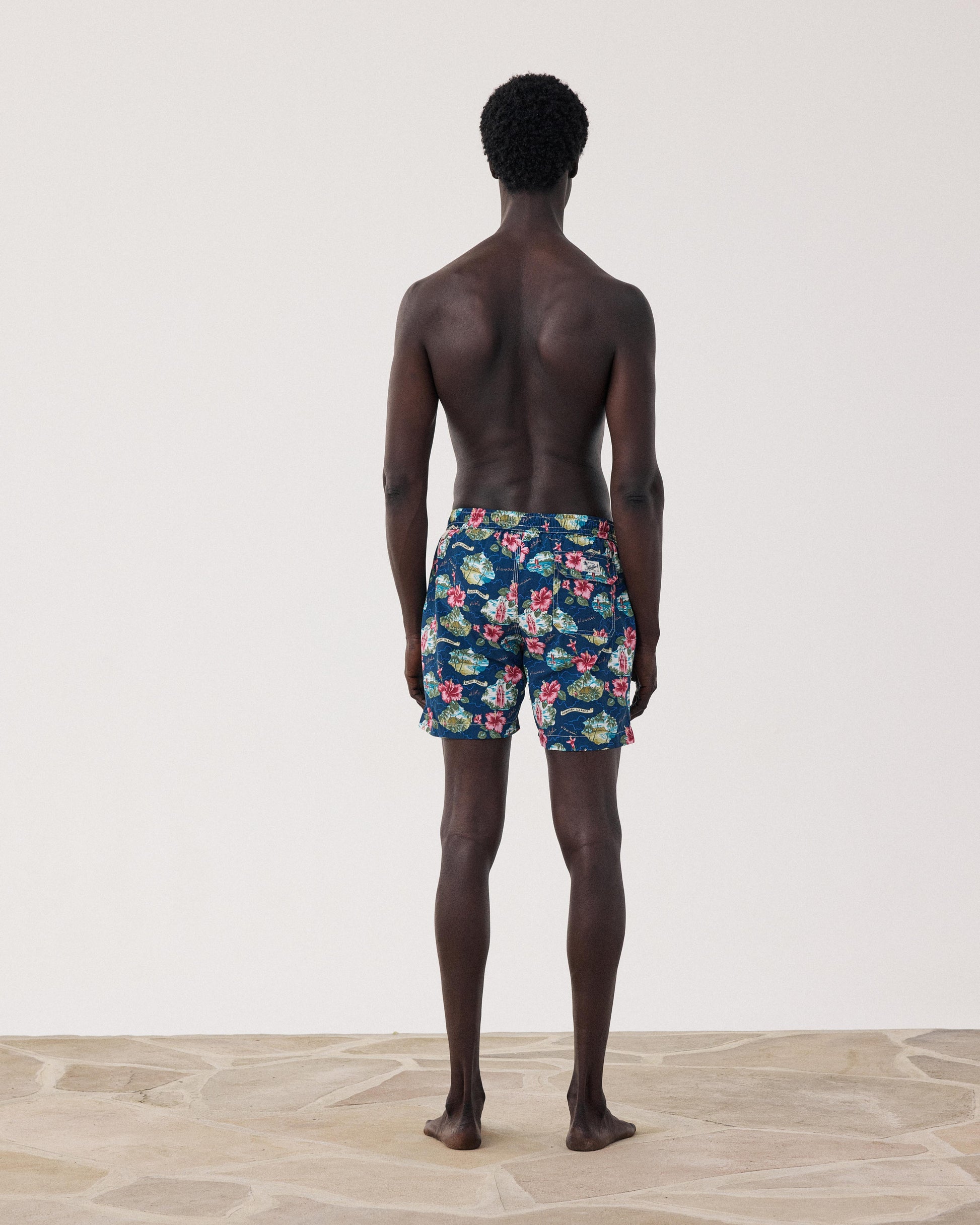 Maillot Homme Imprimé Hawaï Bleu Marine Swim BF30219-01