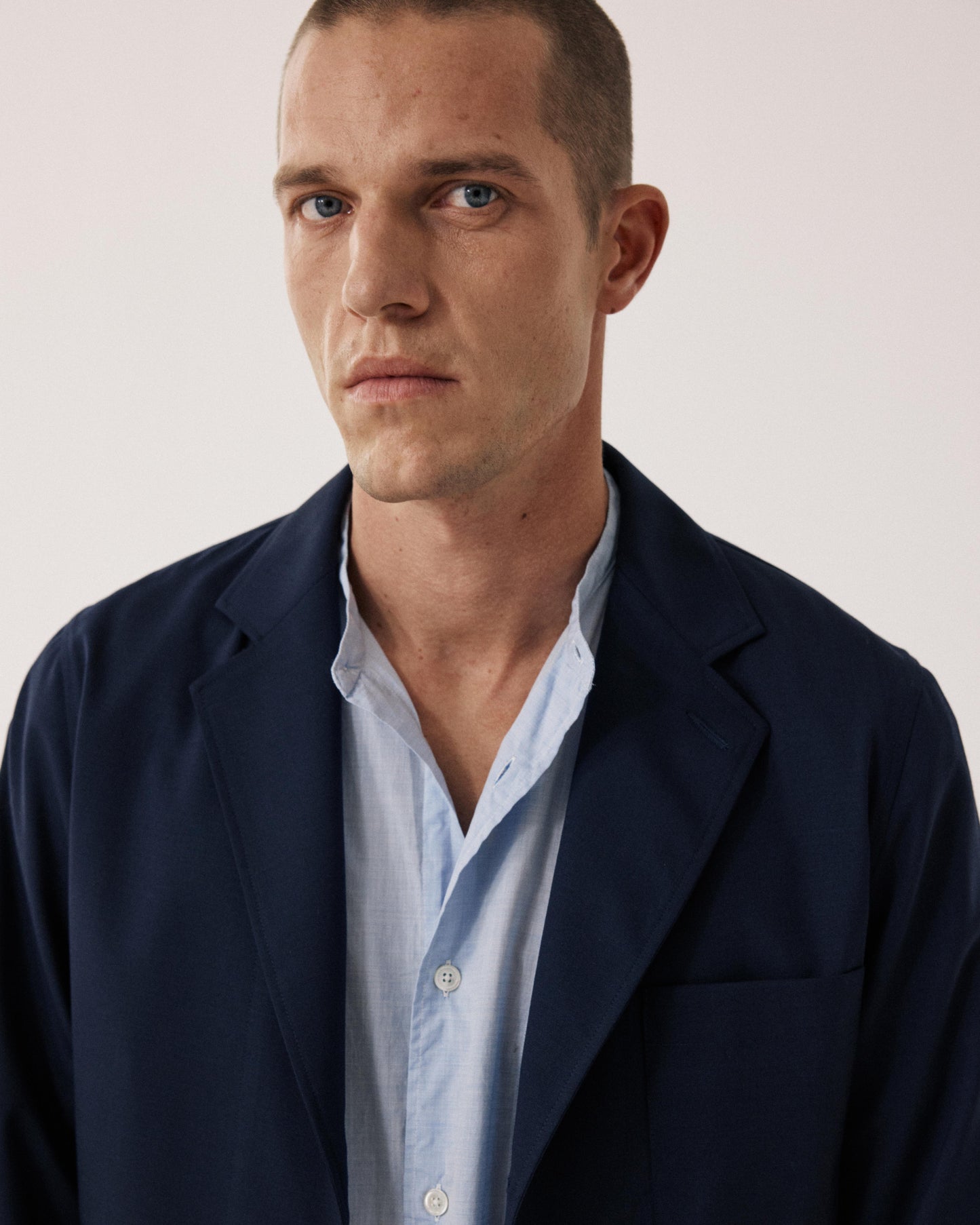 Veste Homme en Laine & Coton Bleu Marine Jonbee BF41120-01