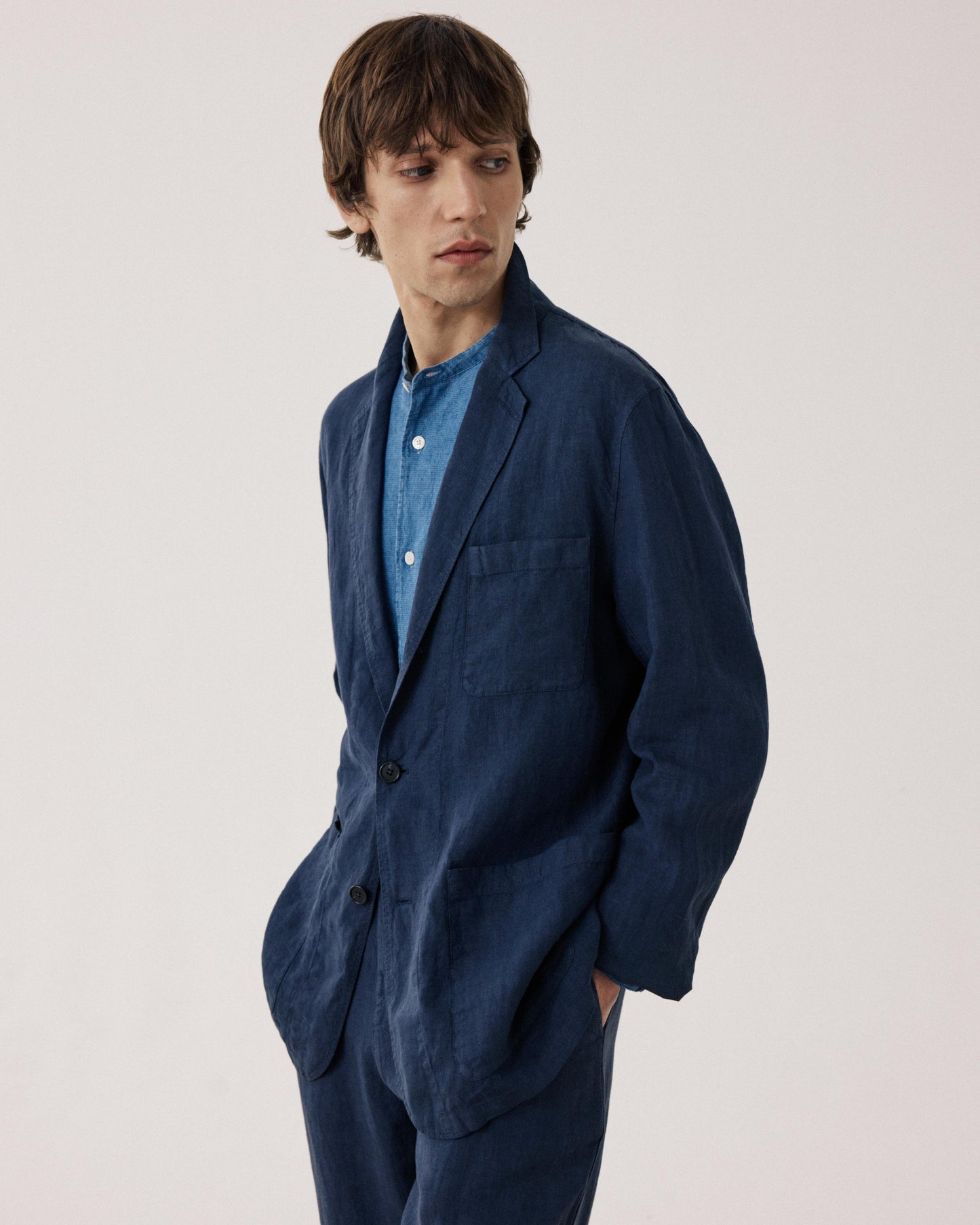 Veste Homme en Lin Bleu Marine Jobby BF42101-59