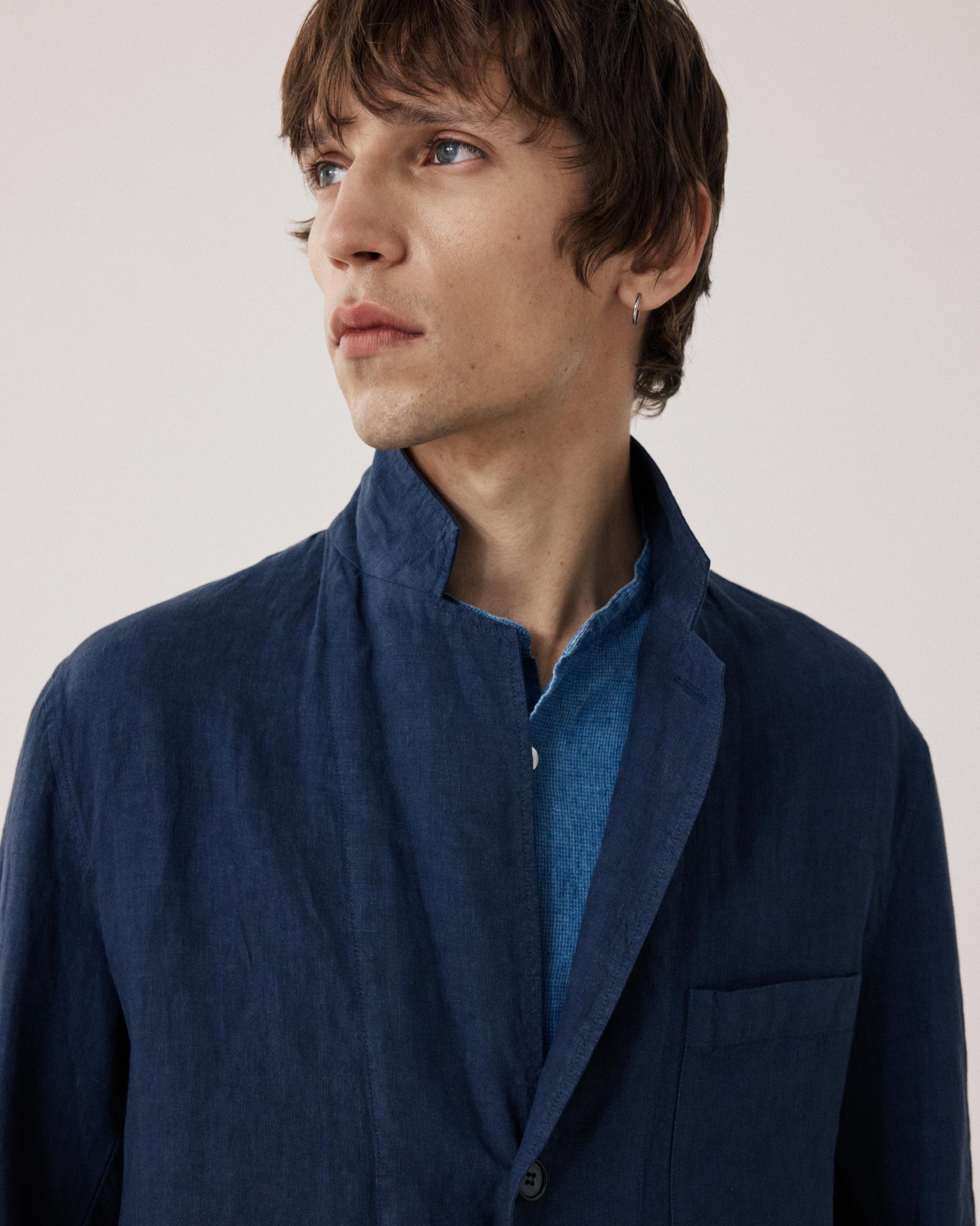 Veste Homme en Lin Bleu Marine Jobby BF42101-59