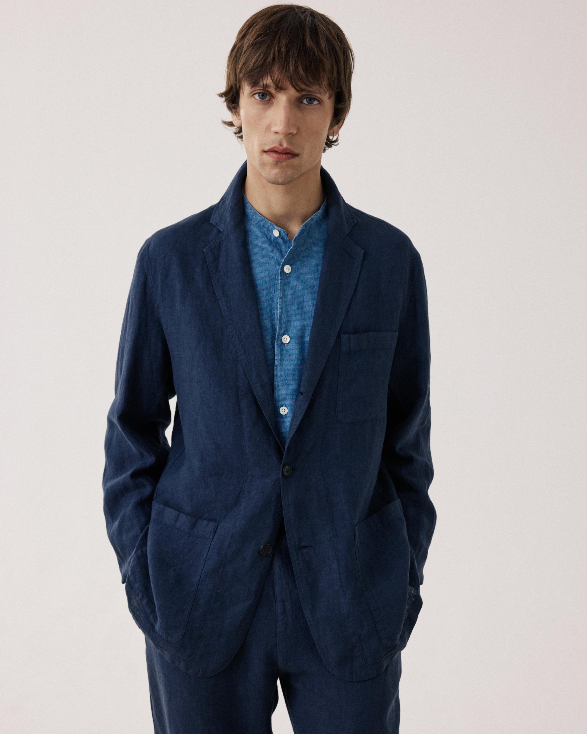 Veste Homme en Lin Bleu Marine Jobby BF42101-59