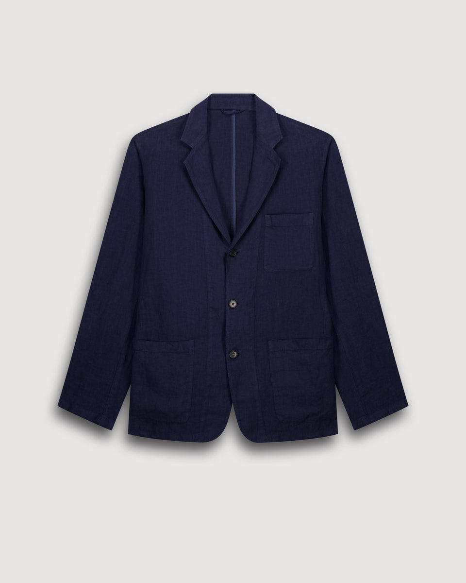 Veste Homme en Lin Bleu Marine Jobby - Image 3