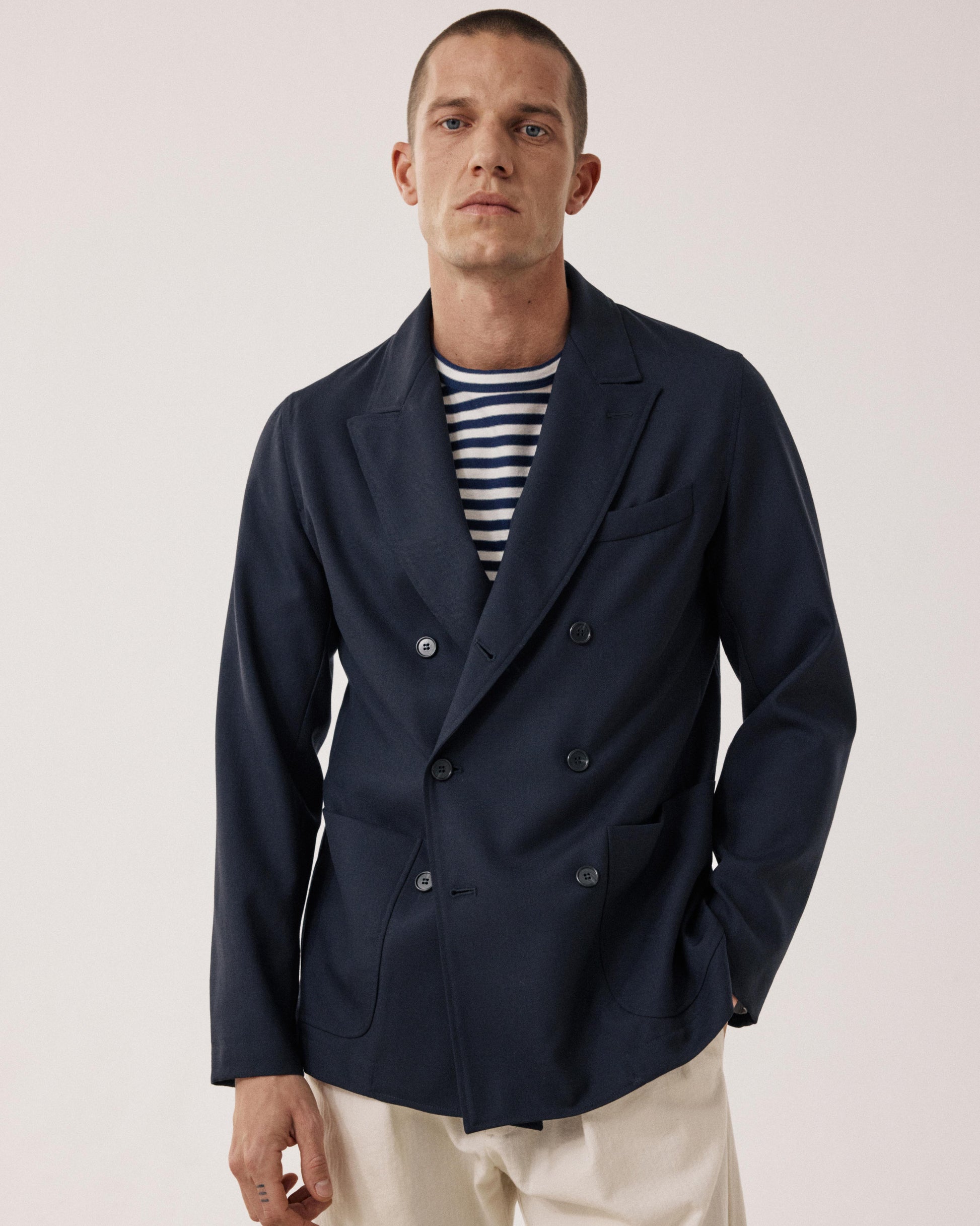 Veste Homme en Laine Bleu Marine Jarod BF43121-01