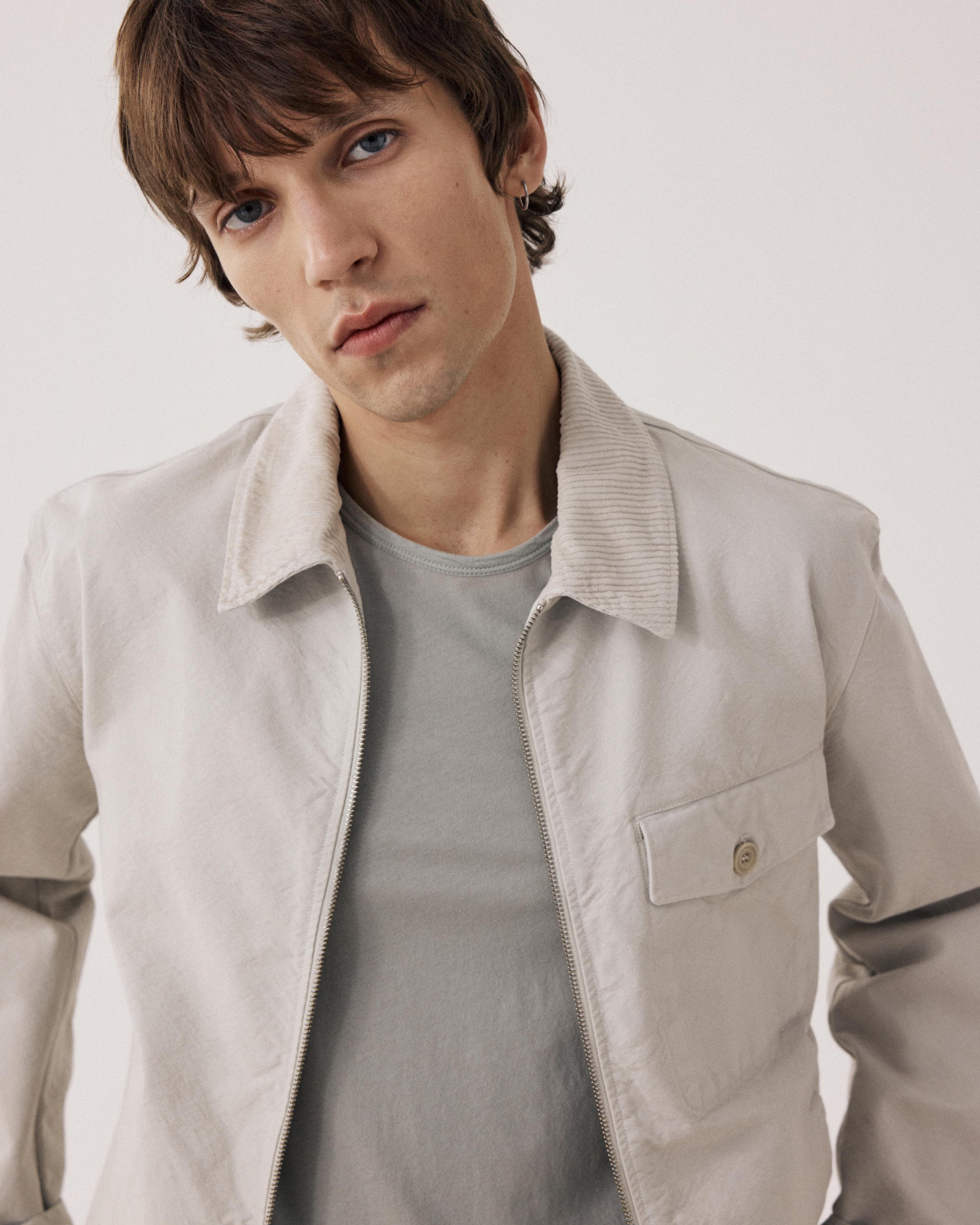 Blouson Homme en Toile de Coton Beige Danny BF45106-52
