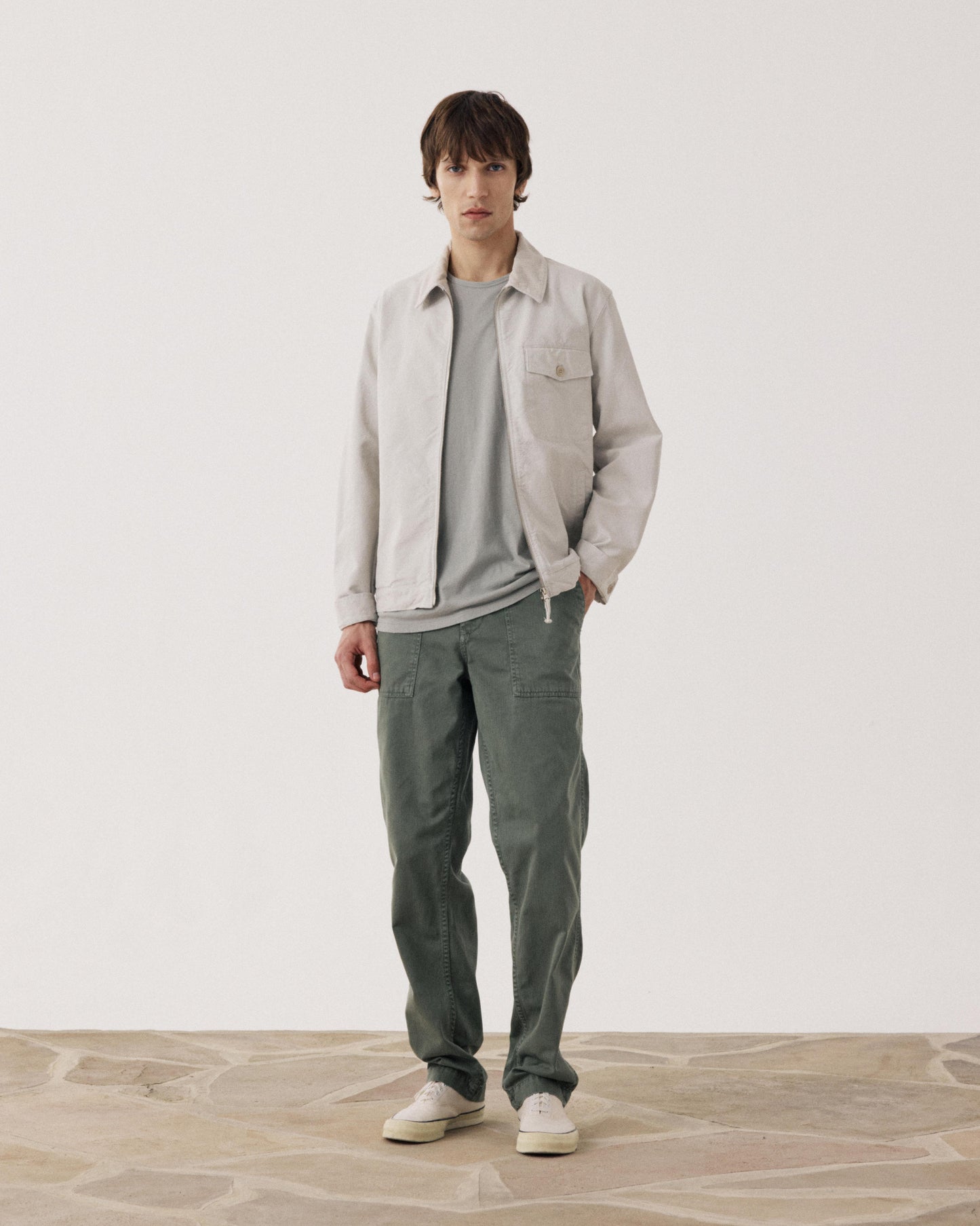 Blouson Homme en Toile de Coton Beige Danny BF45106-52