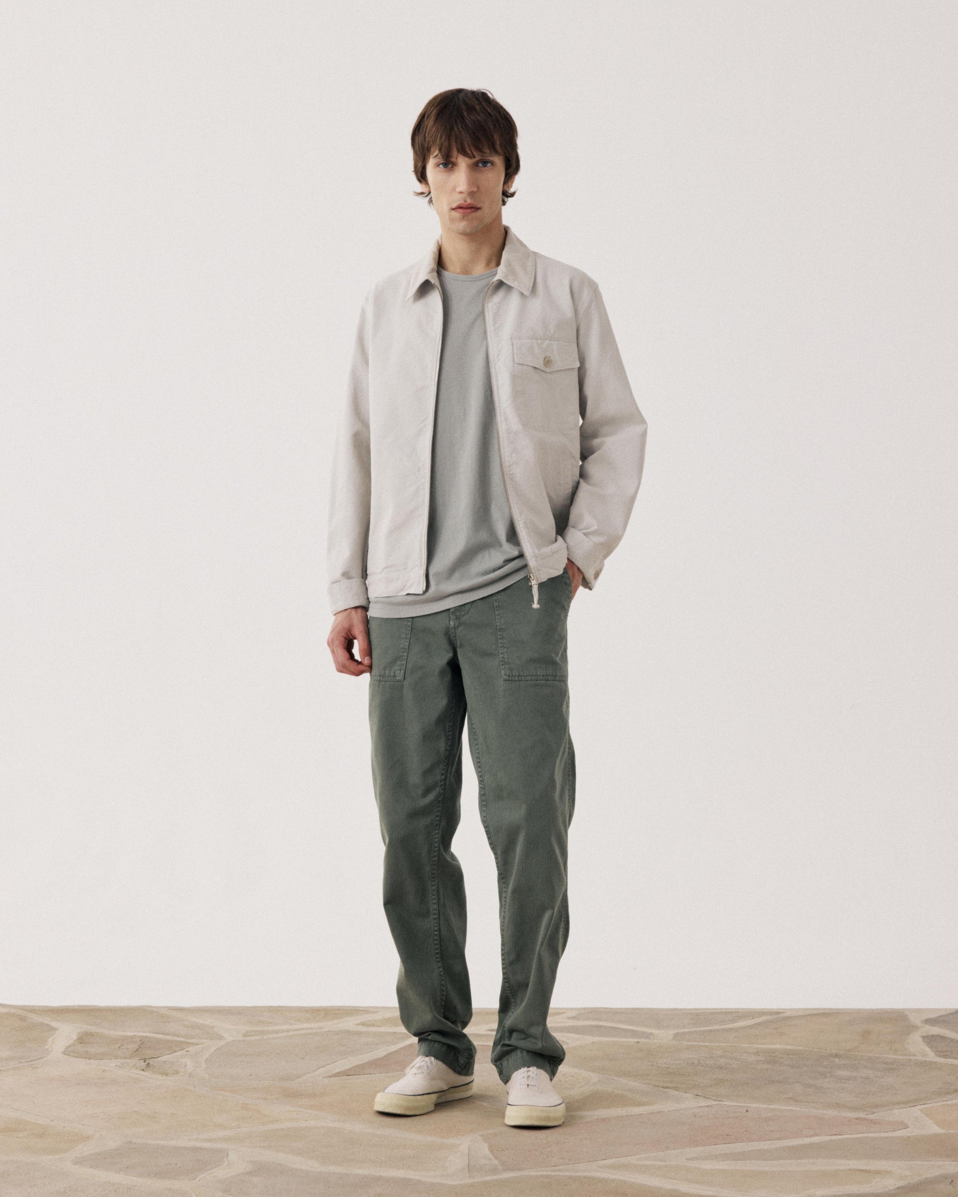 Blouson Homme en Toile de Coton Beige Danny BF45106-52