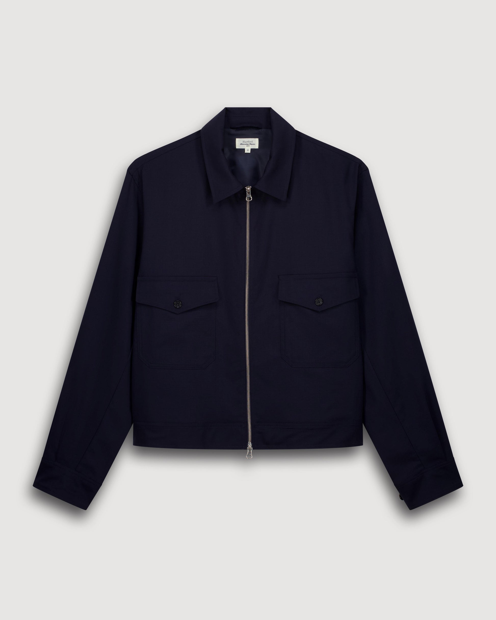Blouson Homme en Laine & Coton Bleu Marine Dickson BF46120-01