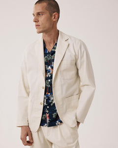 Men's Ecru Herringbone Cotton Jacket Jules BF49110-01