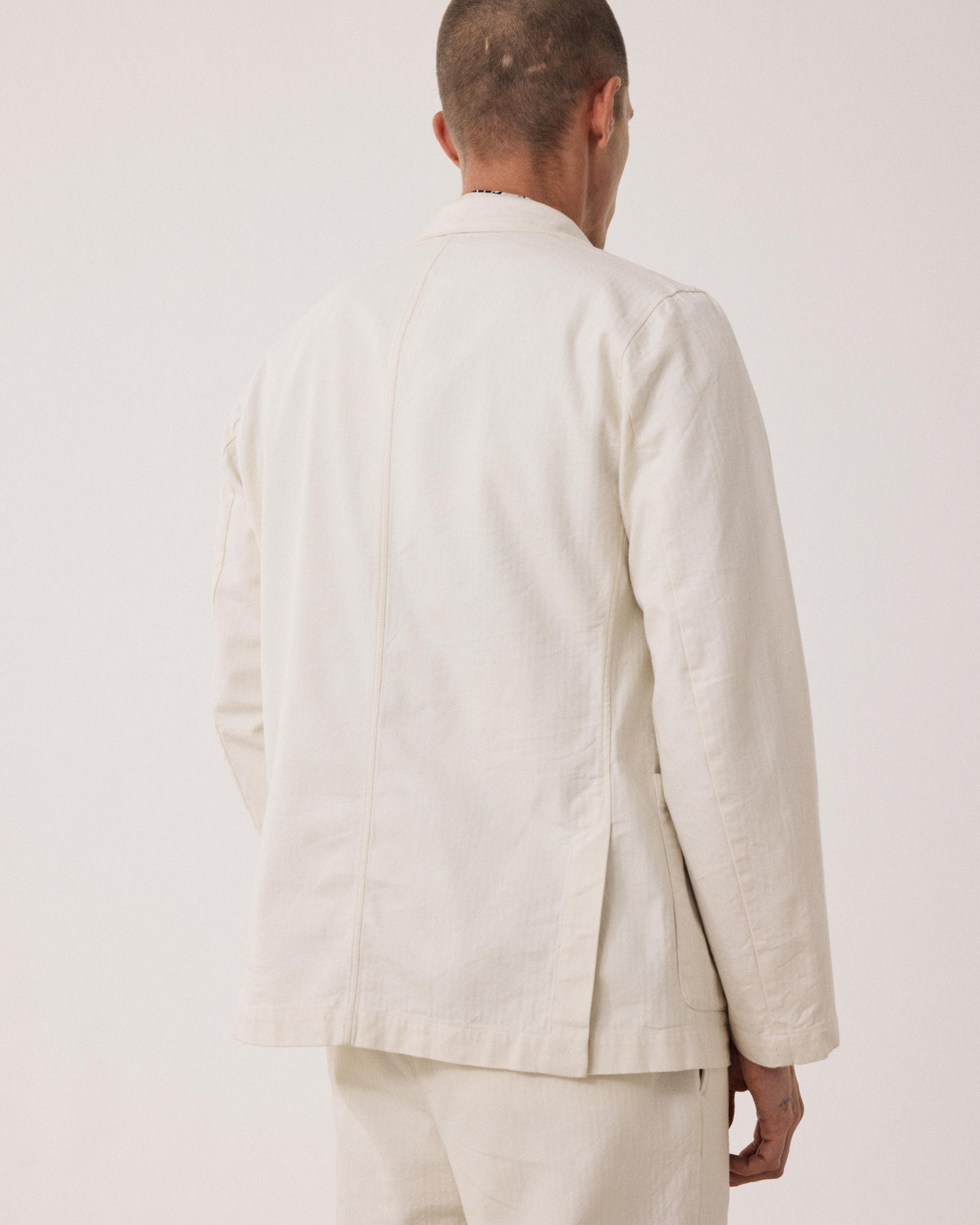 Men's Ecru Herringbone Cotton Jacket Jules BF49110-01