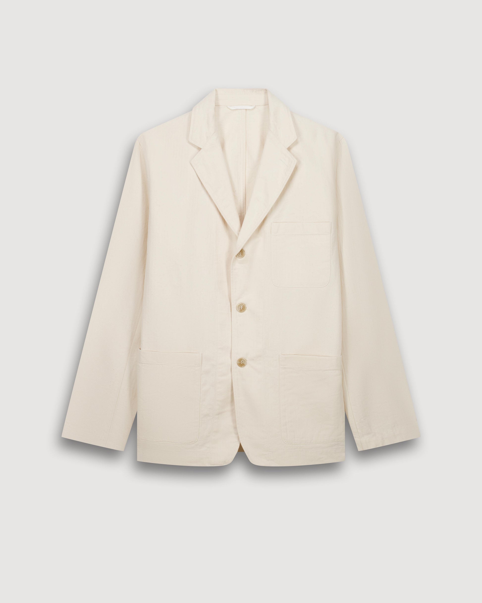 Men's Ecru Herringbone Cotton Jacket Jules BF49110-01