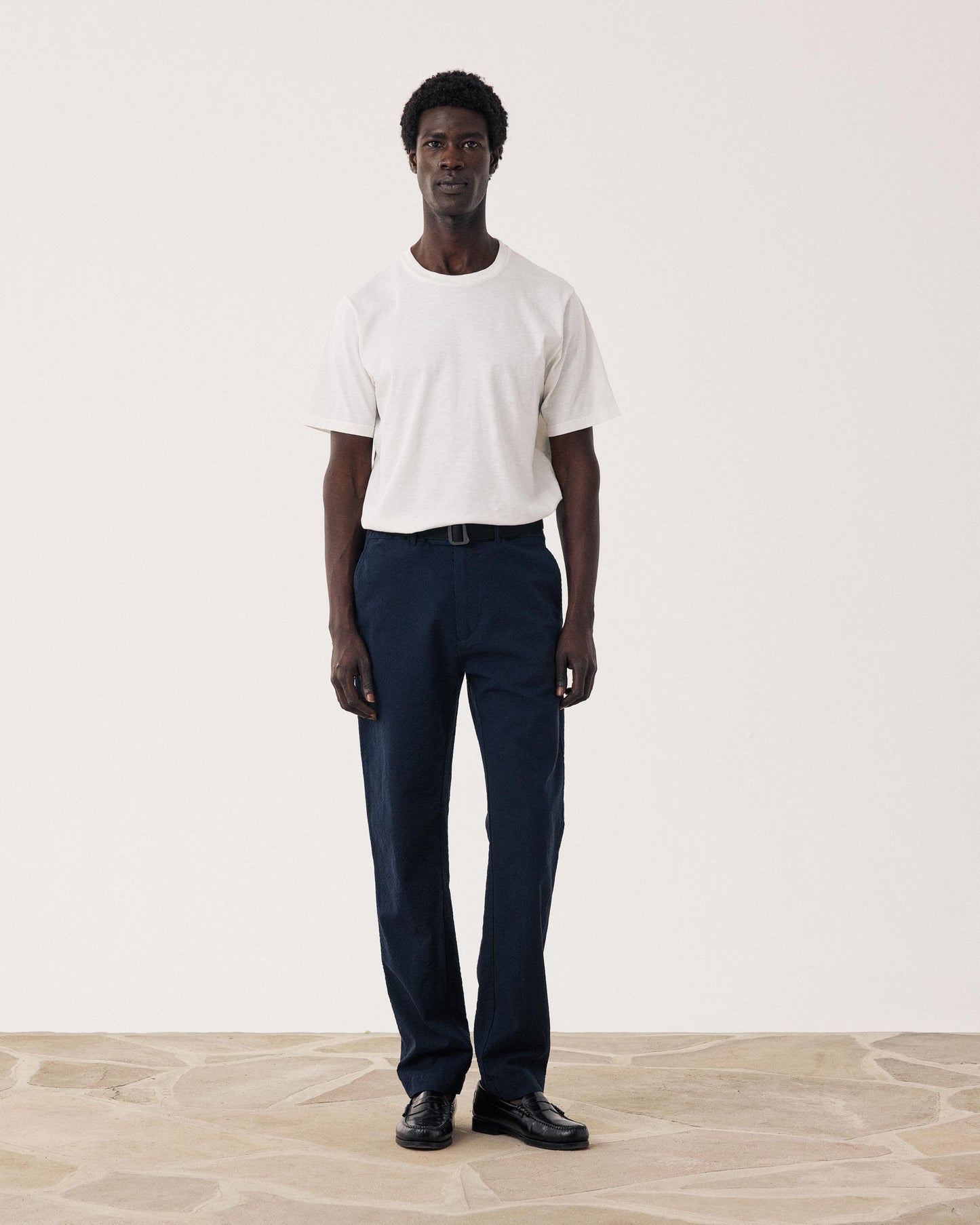 Pantalon Homme en Seersucker Bleu Marine Taylor BF51113-01