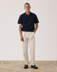 Pantalon Homme en Coton à Chevrons Ecru Trunk BF53110-01