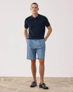 Herren-Shorts aus Leinen- und Baumwoll-Chambray Chambray Task BF54116-01