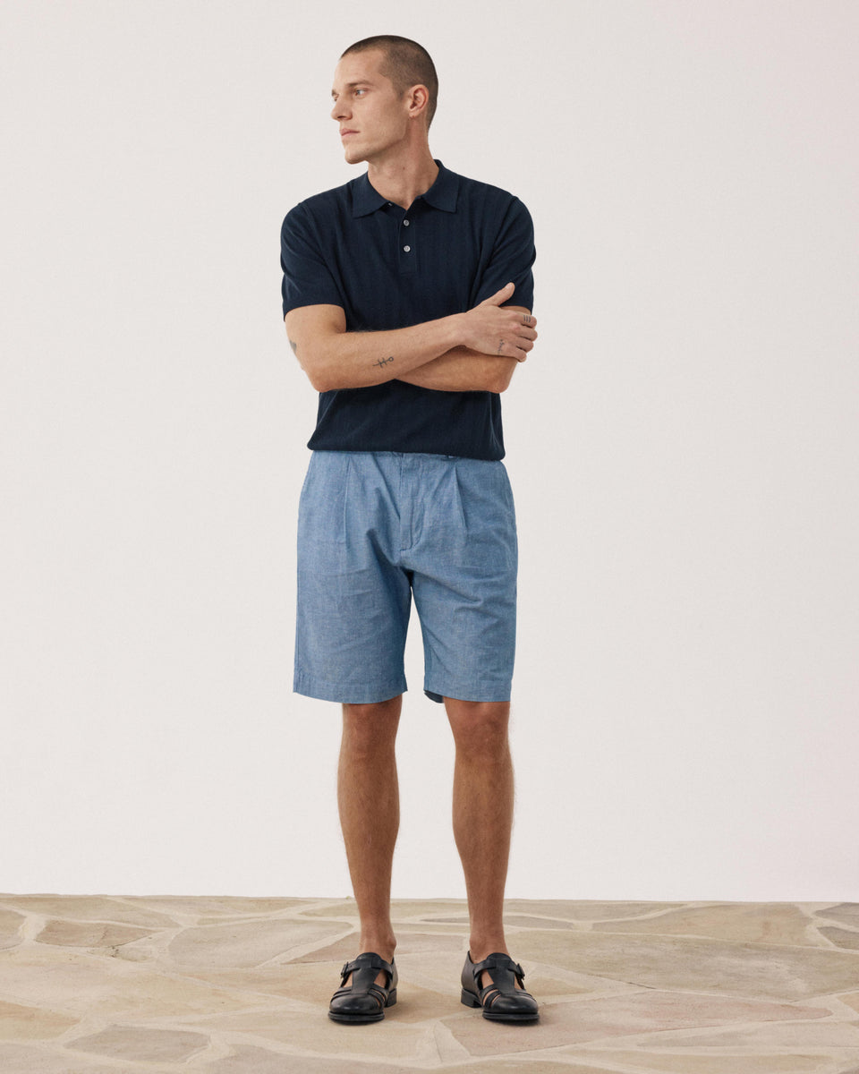 Short Homme en Chambray de Lin & Coton Task - Image alternative